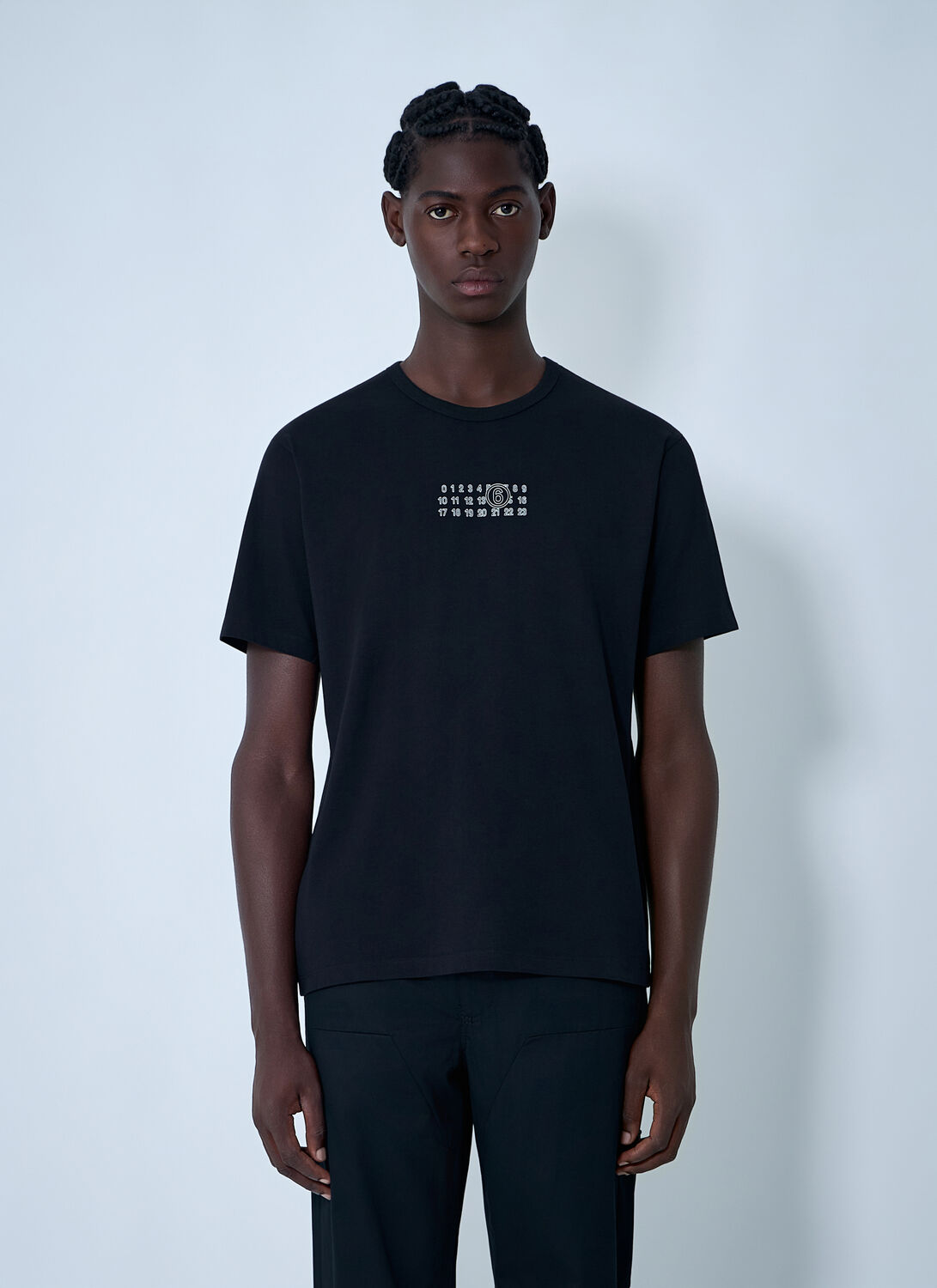 Mm6 Maison Margiela Numeric Signature Mm6 T-shirt Black In Black