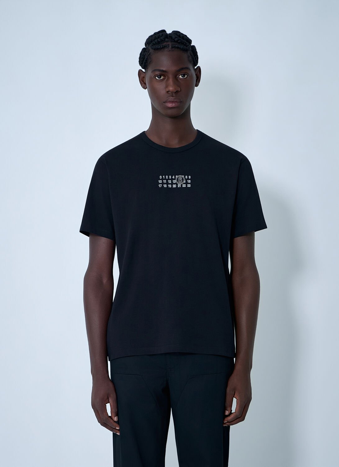 Mm6 Maison Margiela Numeric Signature Mm6 T-shirt Black In Black