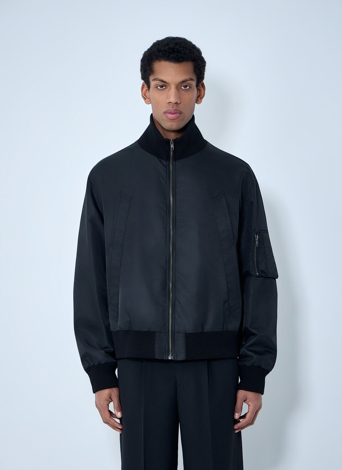 MM6 Maison Margiela High-collar Bomber Jacket - Man Jackets Black It - 48 MM6