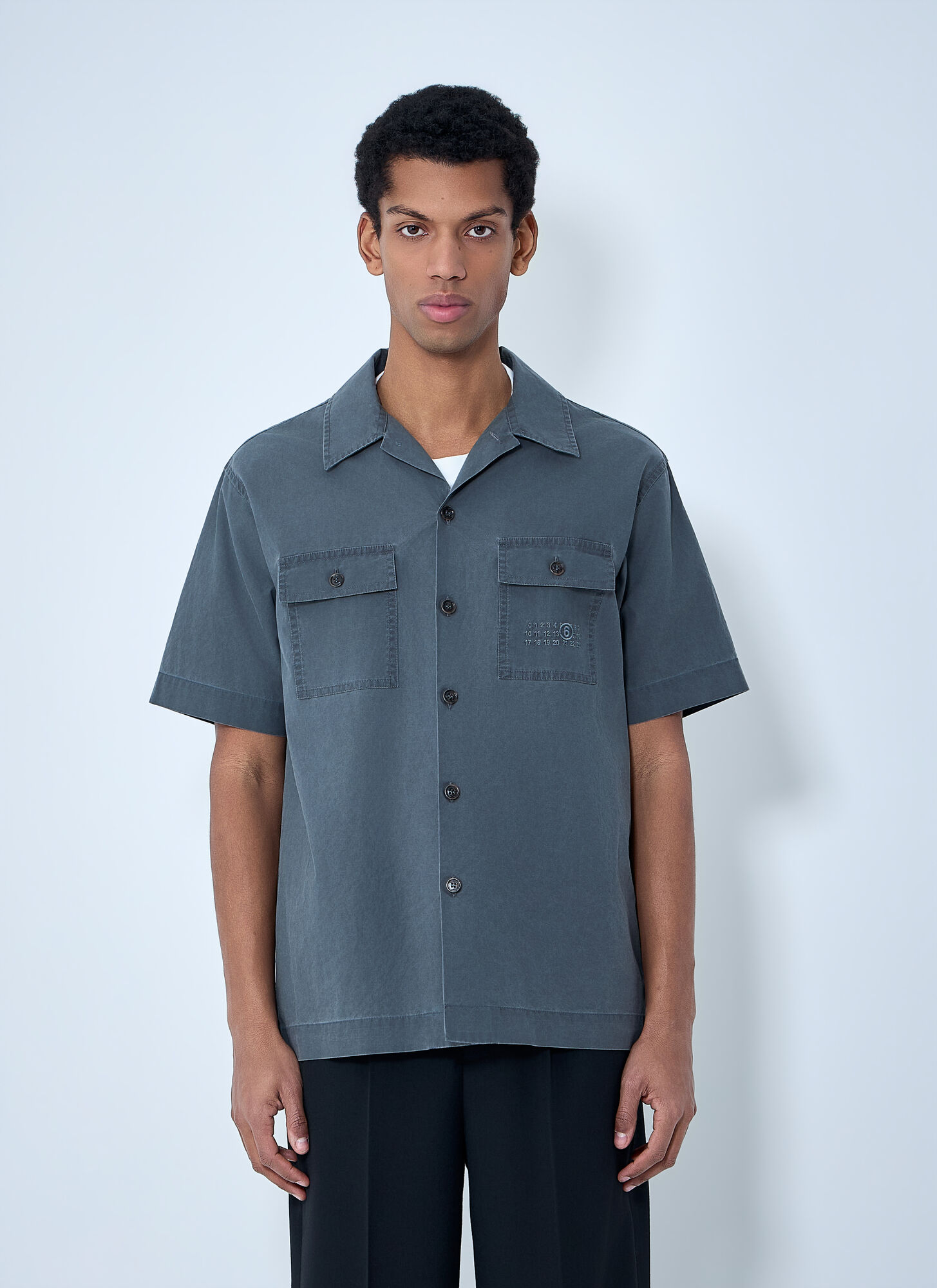 Mm6 Maison Margiela Button-Down Utility Shirt - Man Shirts Grey It - 46