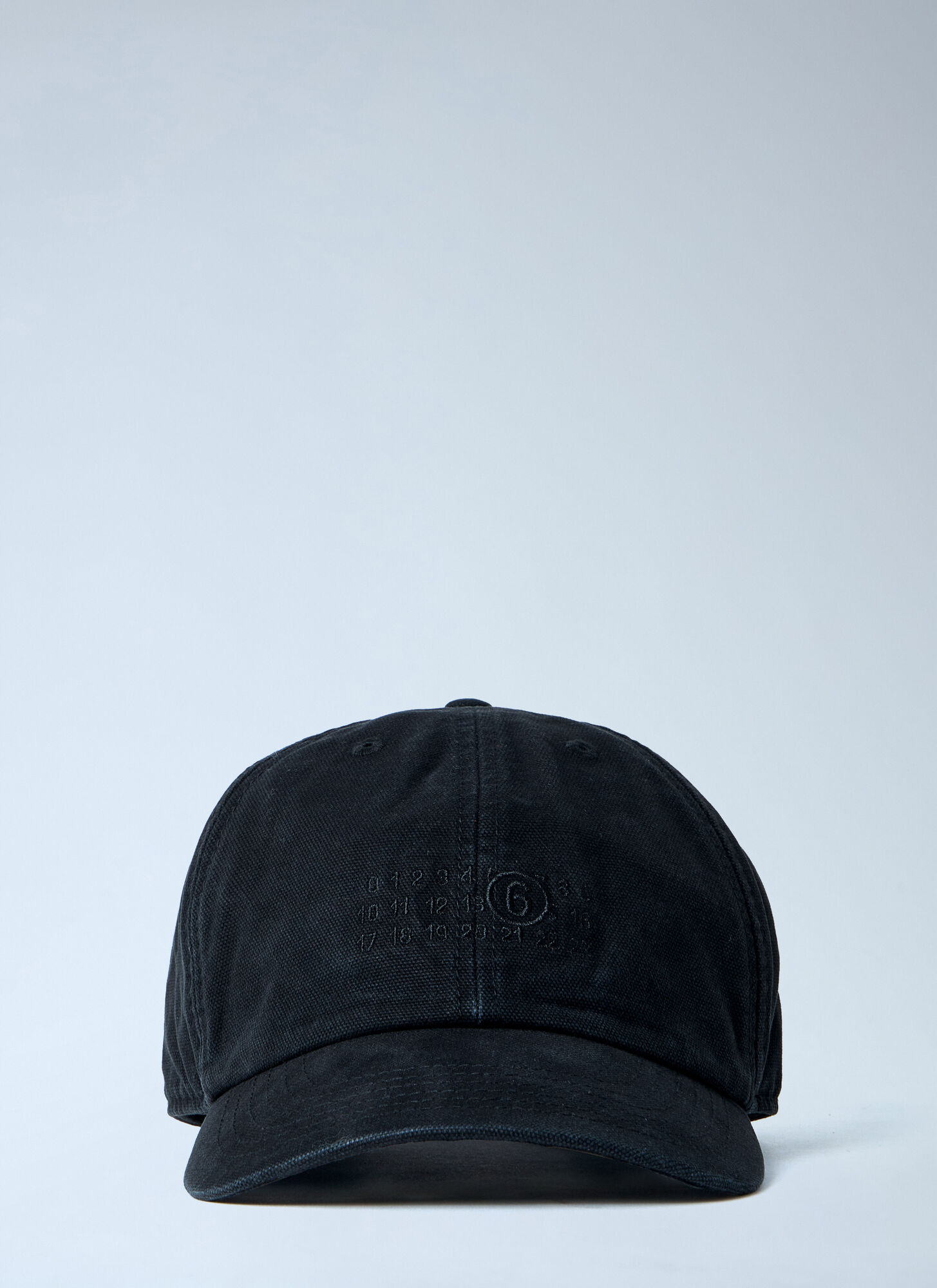 Mm6 Maison Margiela Men's Black Logo Motif Baseball Cap - Man Hats L