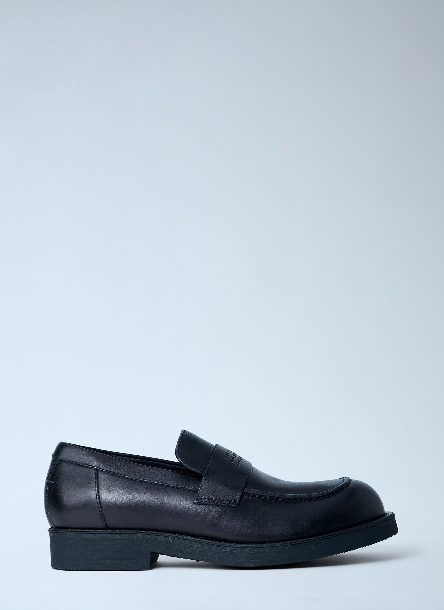 Mm6 Maison Margiela Men's Black Leather Penny Loafers - Man Loafers Eu - 44