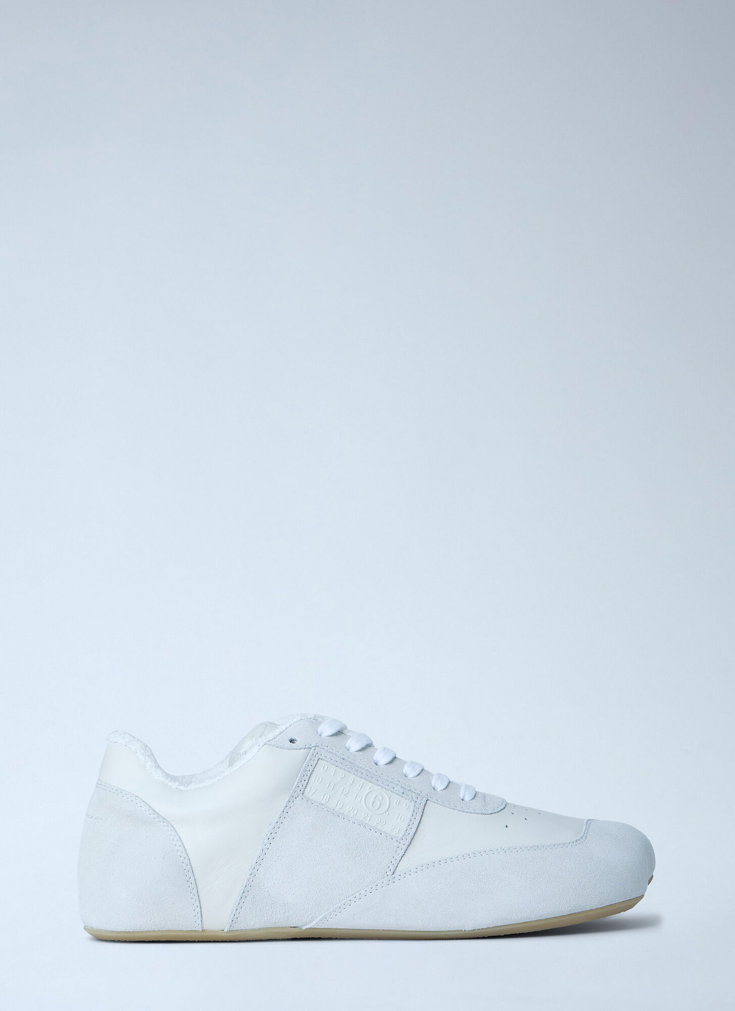 MM6 Maison Margiela Suede And Leather Low-top Sneakers - Man Sneakers White Eu - 40　MM6 メゾン マルジェラ スエード アンド レザー ロートップ スニーカー - メンズ スニーカー ホワイト Eu - 40 MM6