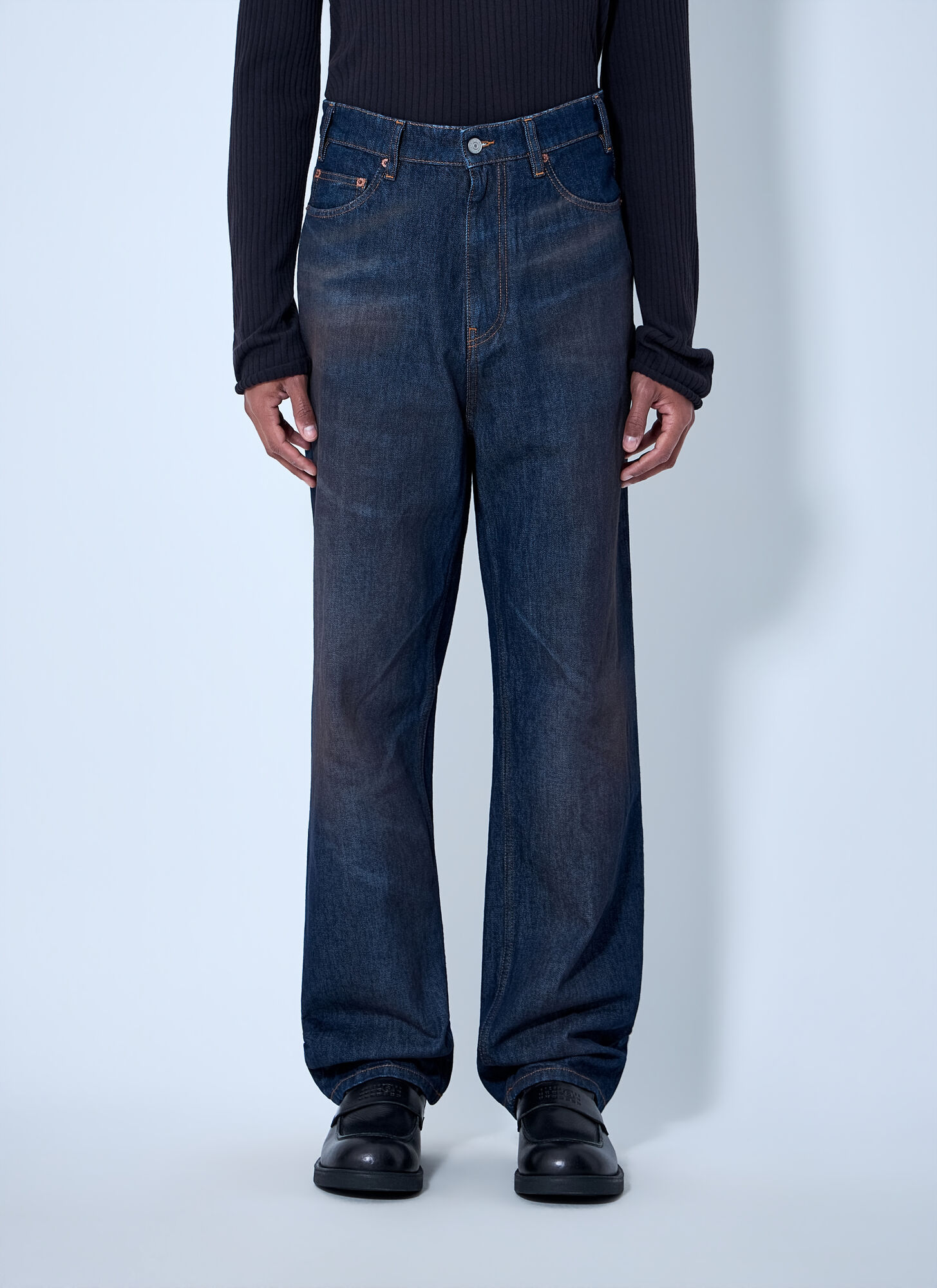Mm6 Maison Margiela Men's Blue Relaxed Fit Denim Jeans - Man Jeans 30