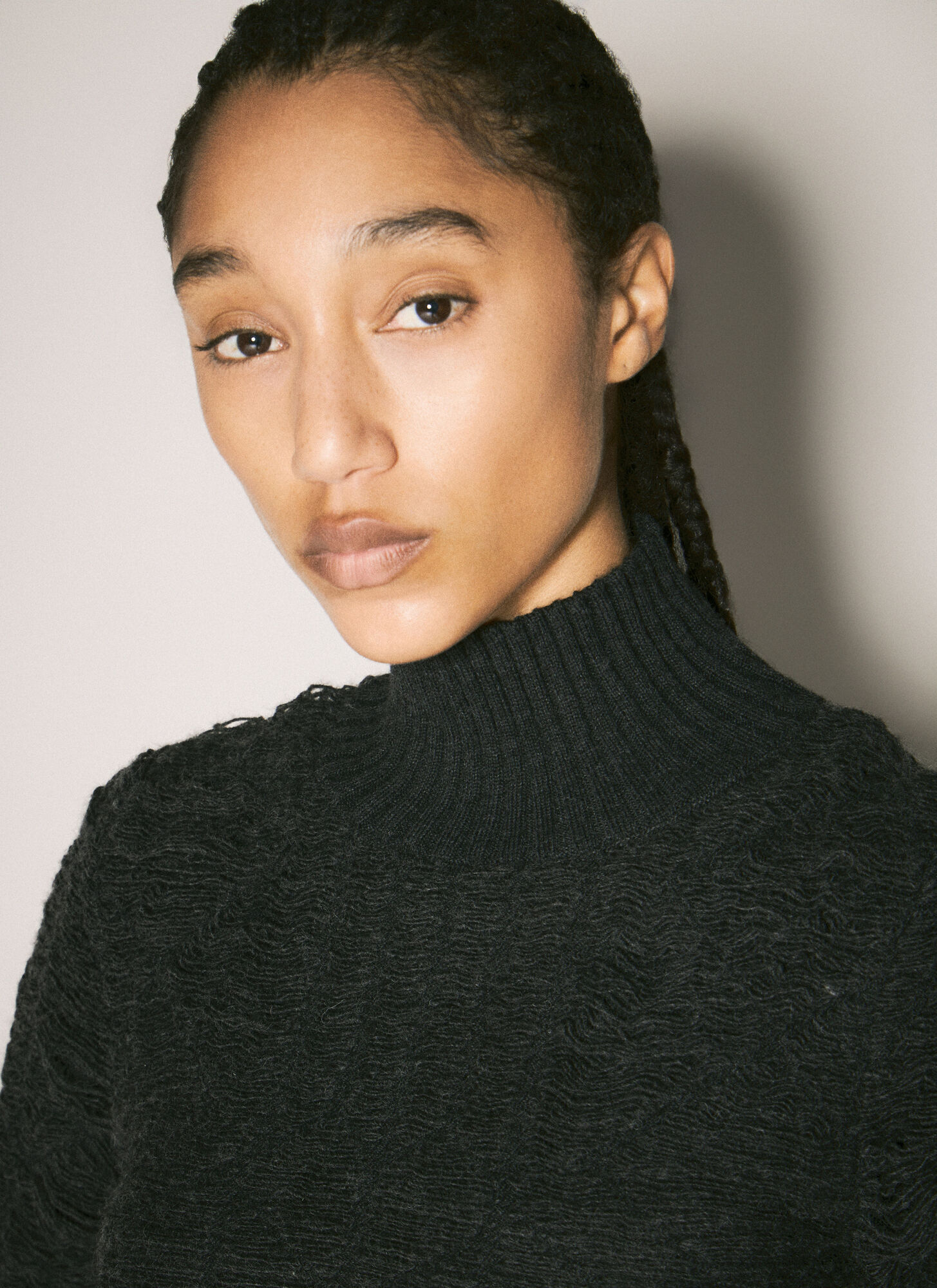  Mm6 Maison Margiela Mm6 Maison Margiela Cropped Turtleneck Sweater - Frau Strick Grey Xs 