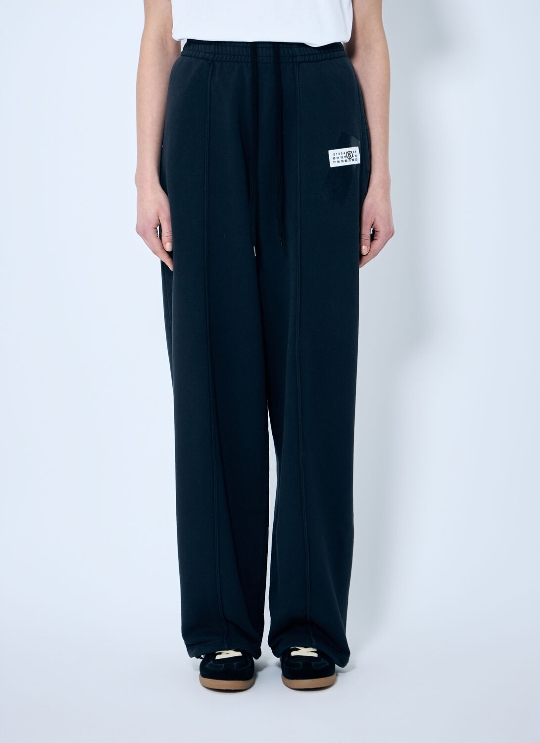 Mm6 Maison Margiela Logo Patch Track Pants In Black
