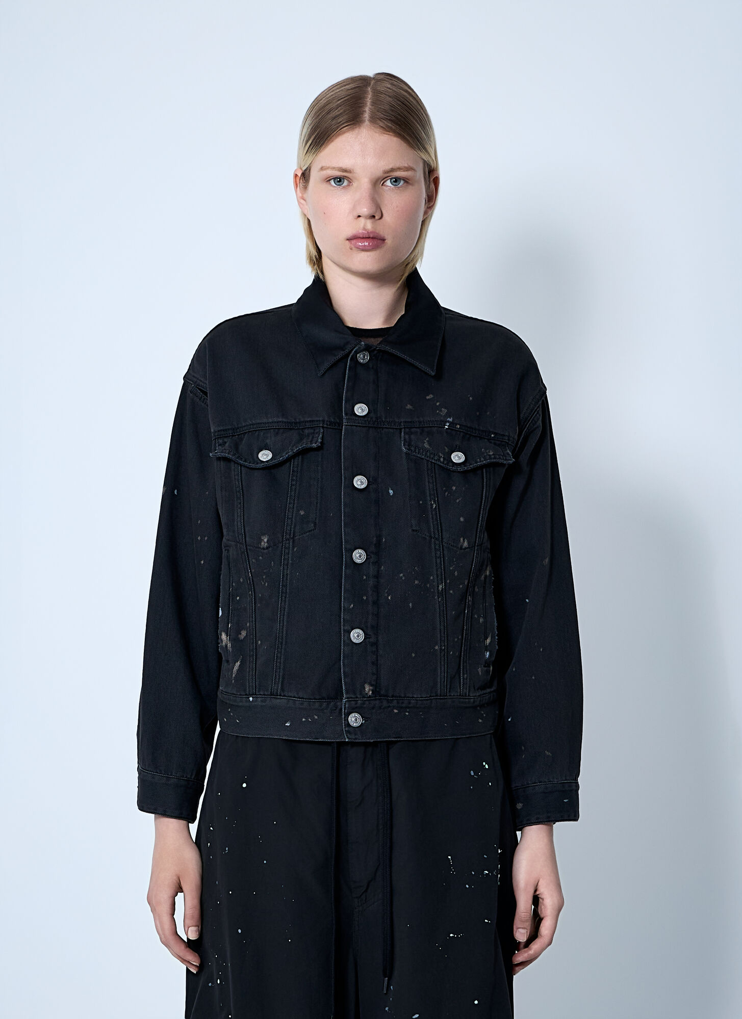 Mm6 Maison Margiela Women's Black Distressed Jacket - Woman Jackets It - 38