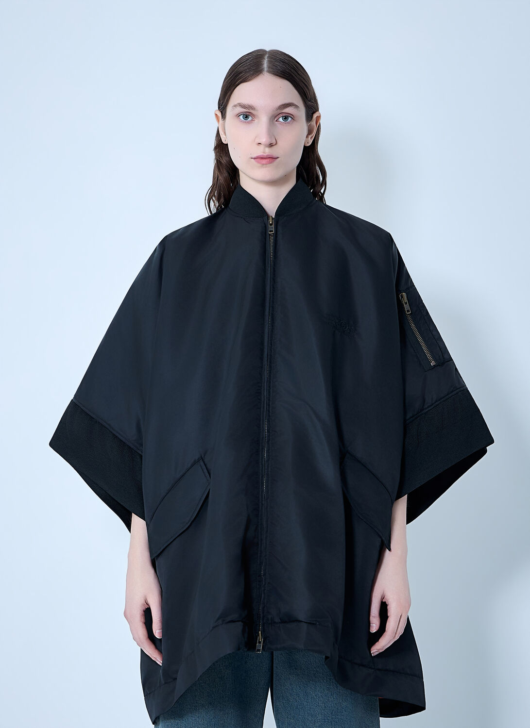 MM6 Maison Margiela Zip-front Poncho - Woman Jackets Black It - 38 MM6