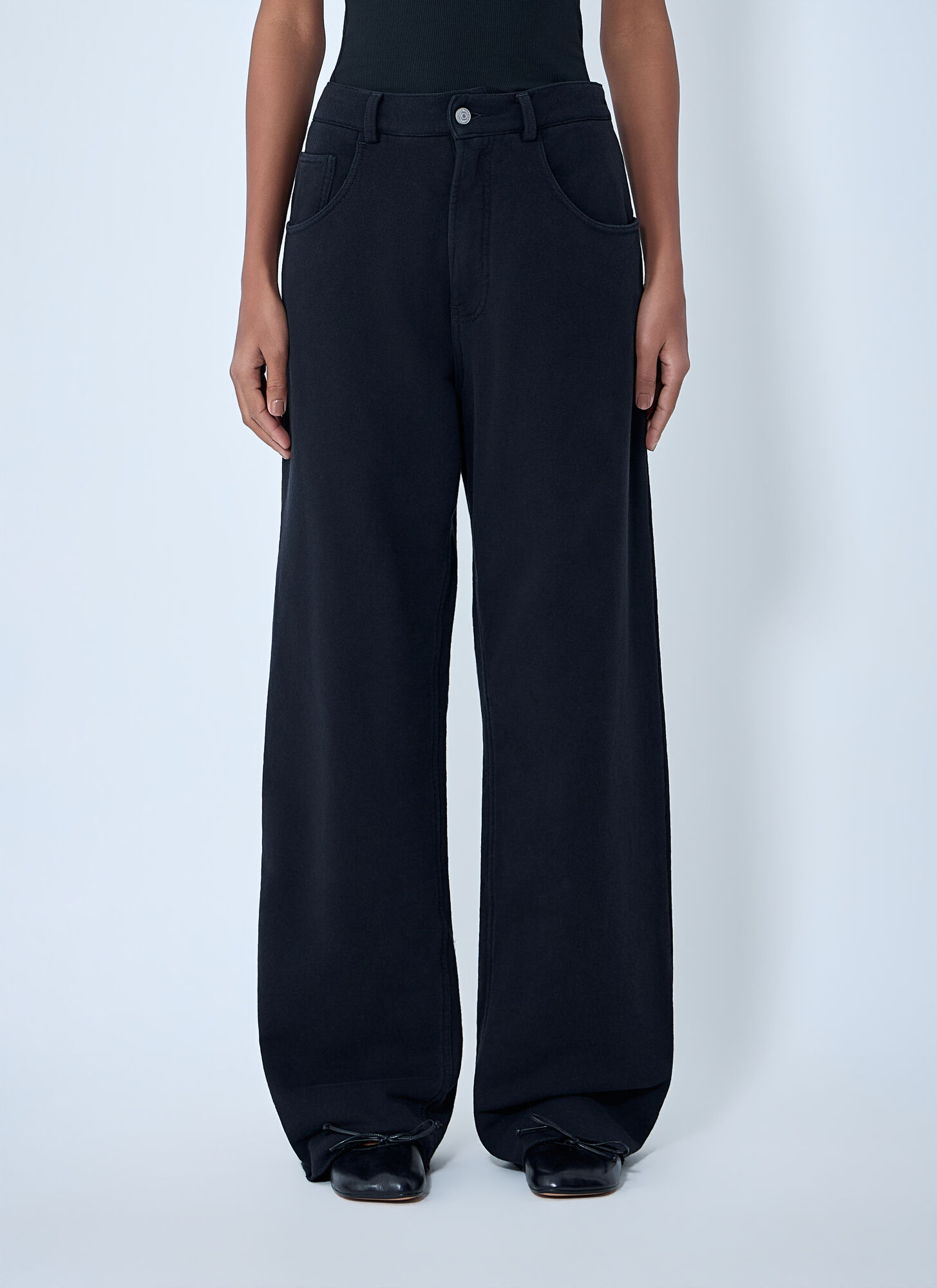 Mm6 Maison Margiela Women's Black Wide-Leg Pants - Woman Pants Xs