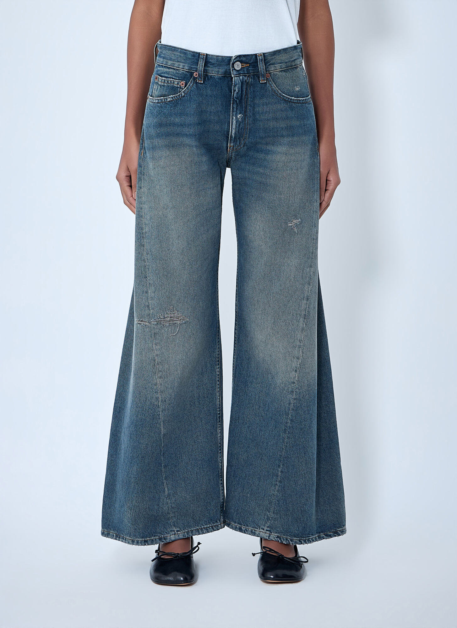 Mm6 Maison Margiela Women's Blue Five-Pocket Jeans - Woman Jeans 26