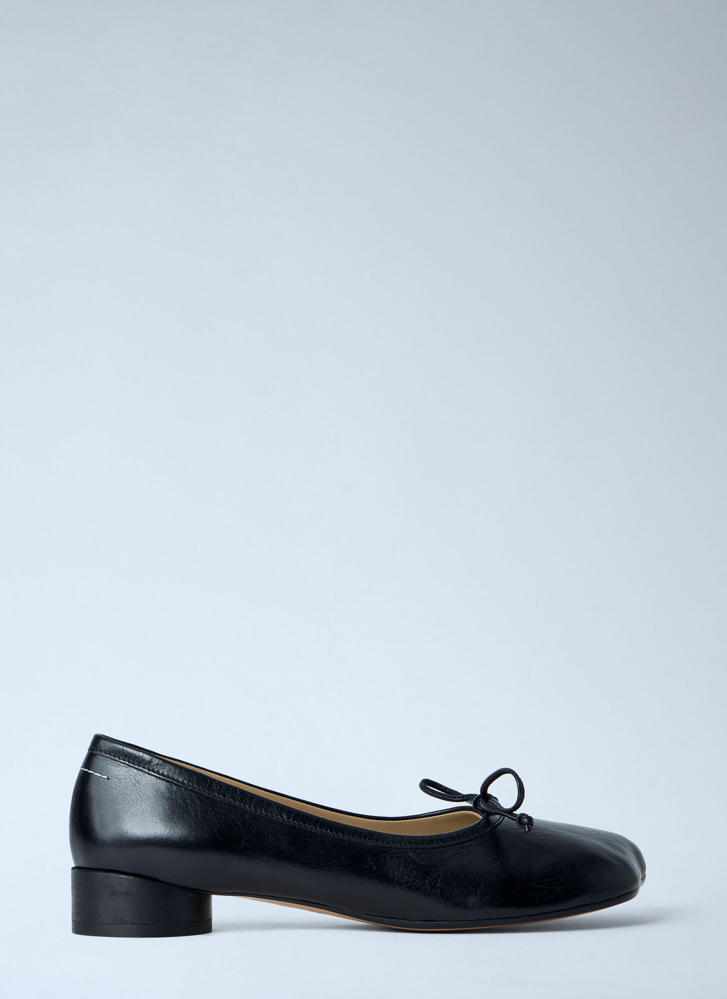 Mm6 Maison Margiela Women's Black Leather Ballet Flats - Woman Flats Eu - 39