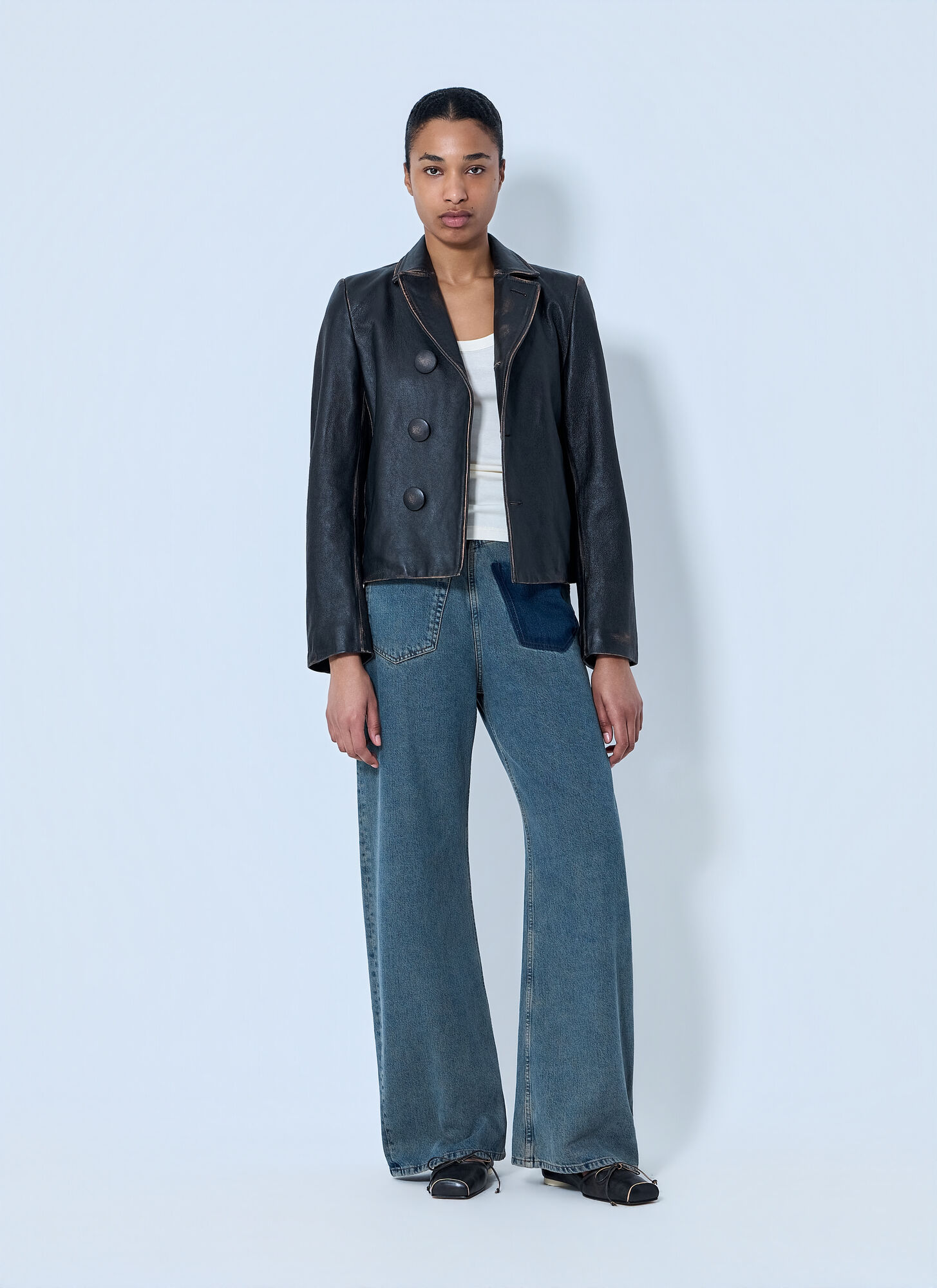  Mm6 Maison Margiela Mm6 Maison Margiela Leather Button-front Jacket - Frau Jacken Black It - 40 