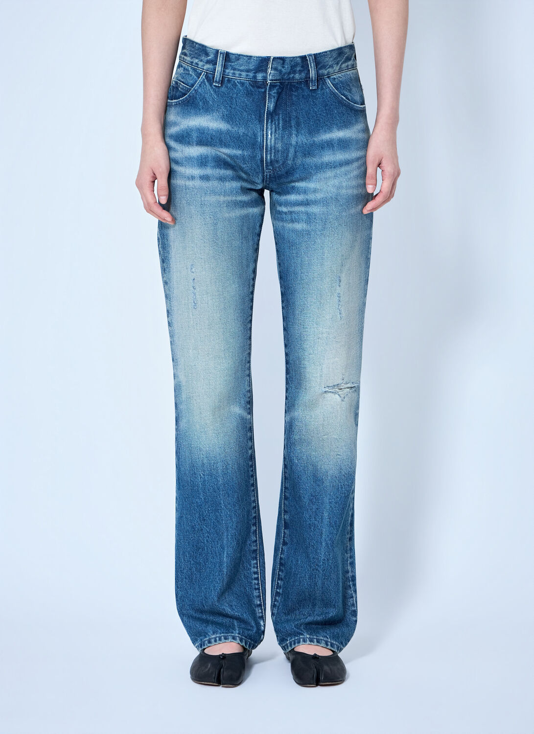 MM6 Maison Margiela Straight Leg Jeans - Woman Jeans Blue 26