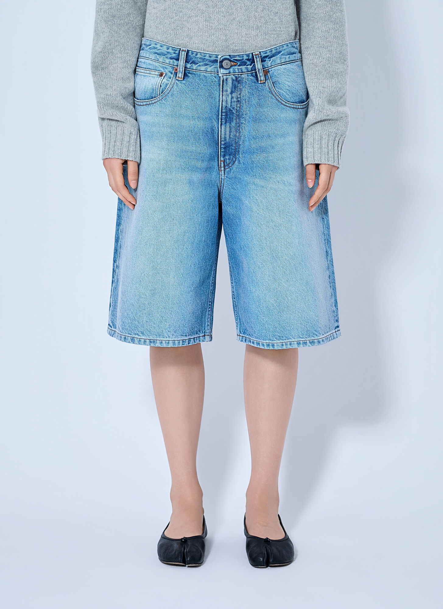 Mm6 Maison Margiela Women's Blue Denim Bermuda Shorts - Woman Shorts 27 - Image 1