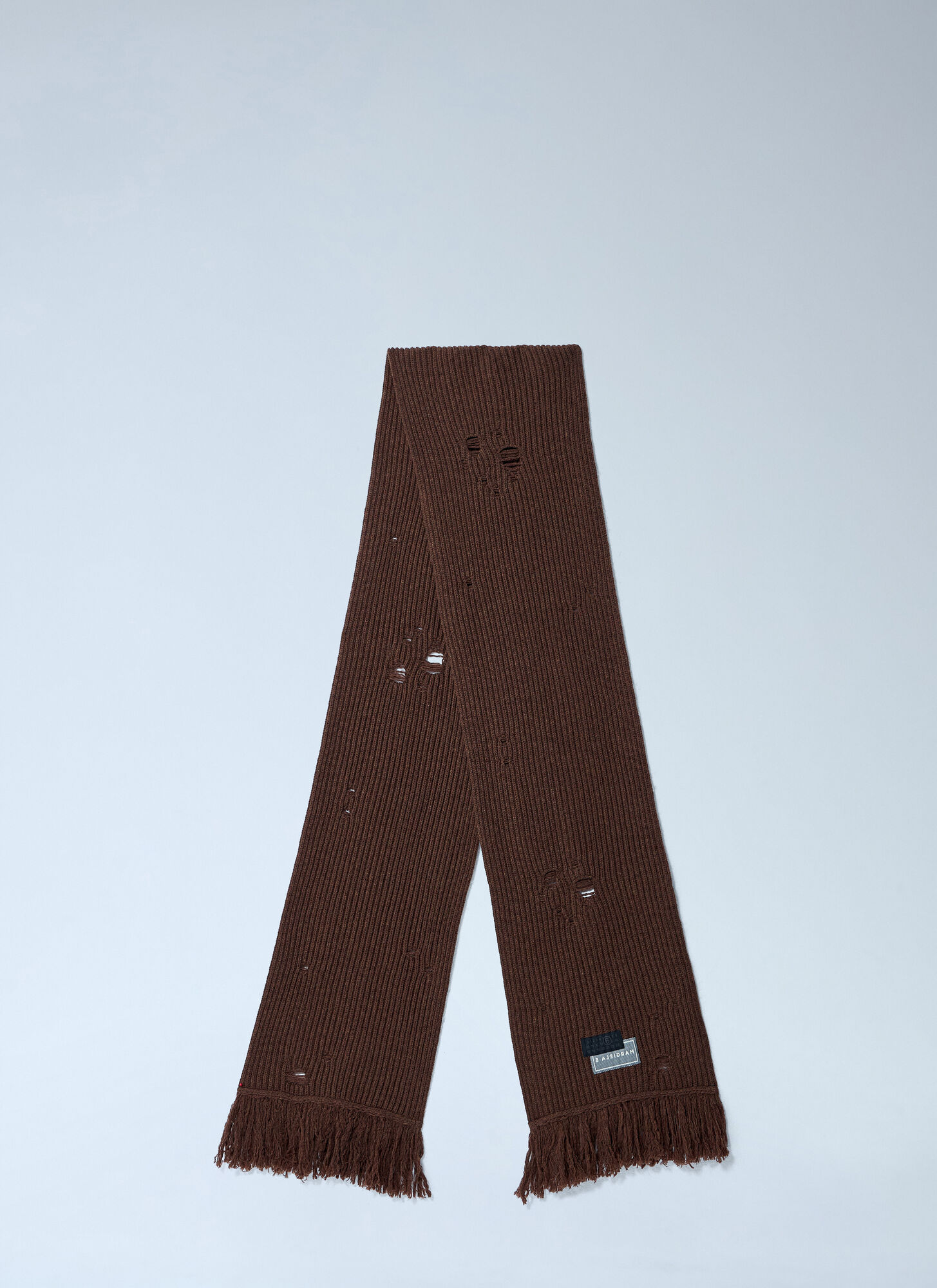  Mm6 Maison Margiela Mm6 Maison Margiela Distressed Wool-blend Scarf -  Schals Brown One Size 