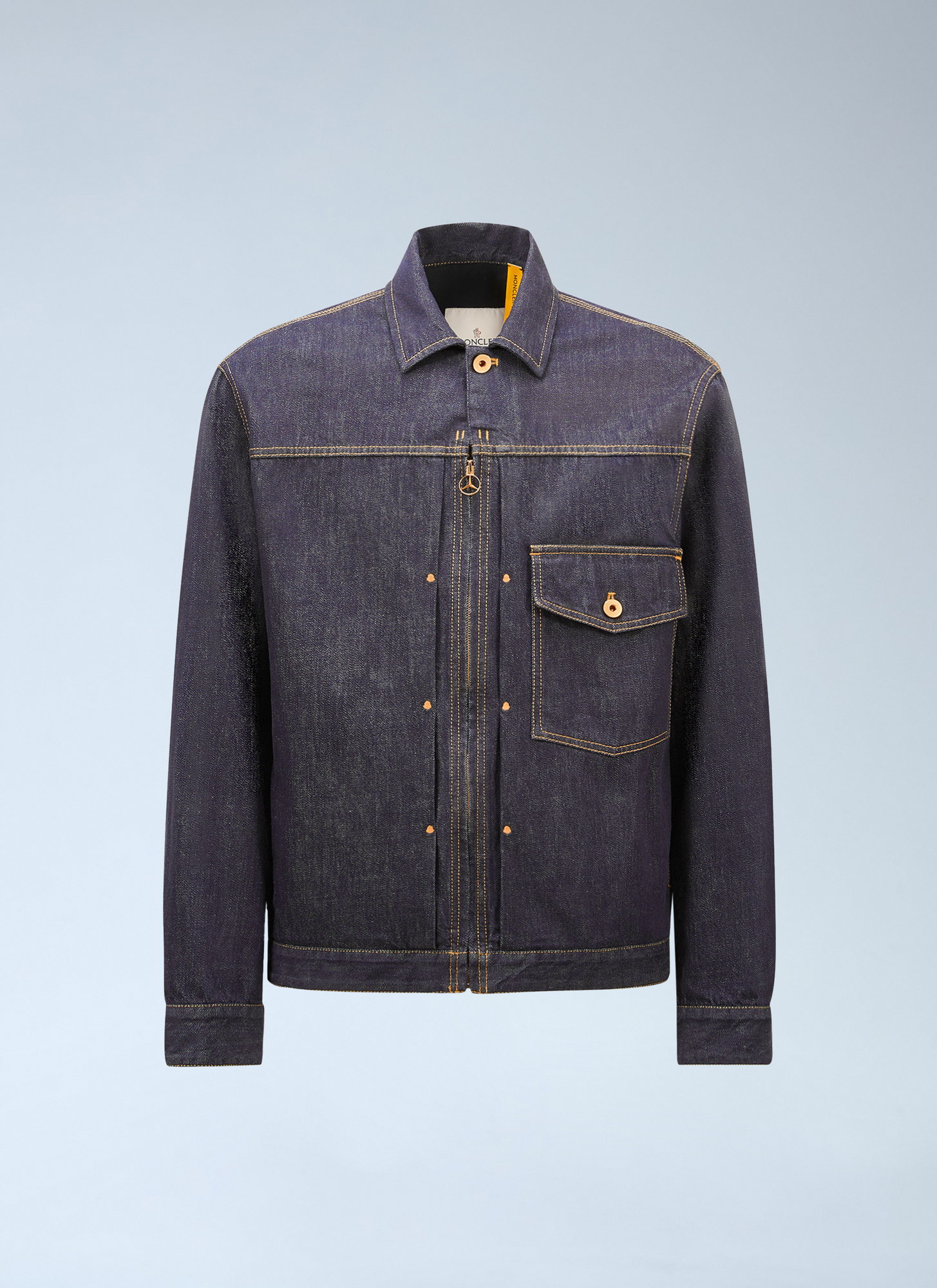 Shop Moncler X Mercedes-benz By Nigo Nepit Denim Jacket In Blue