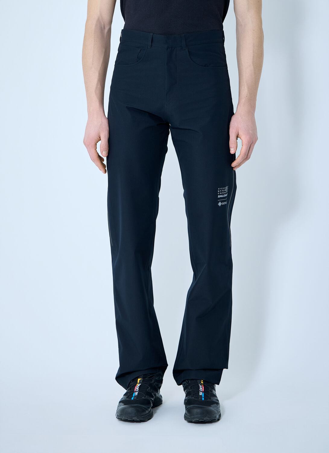 Mm6 Maison Margiela Logo Print Technical Pants In Blue