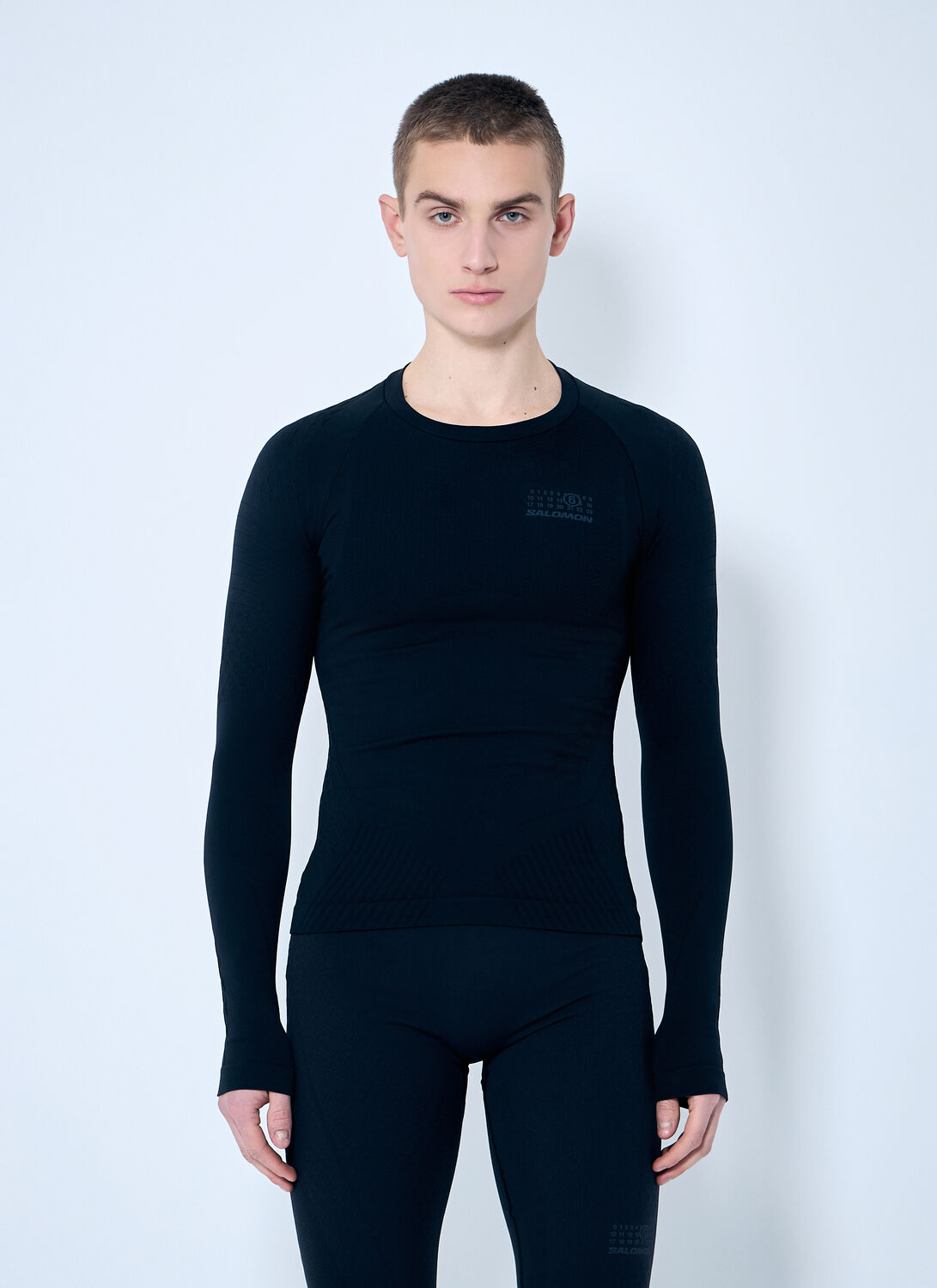 MM6 Maison Margiela x Salomon Textured Long-sleeved Top - Man Tops Black S