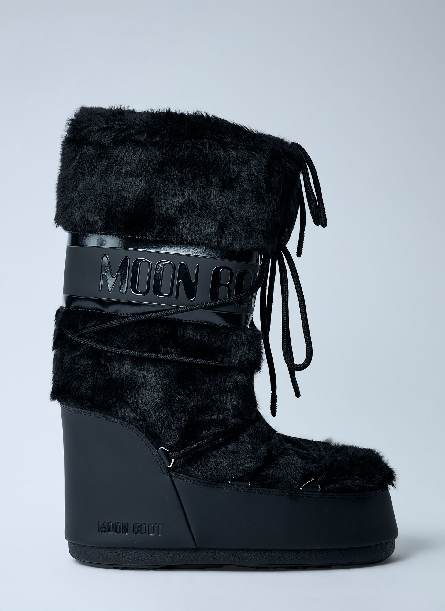 Moon Boot Unisex Black Mb Icon Faux-Fur Boots - Boots Eu 42 - 44