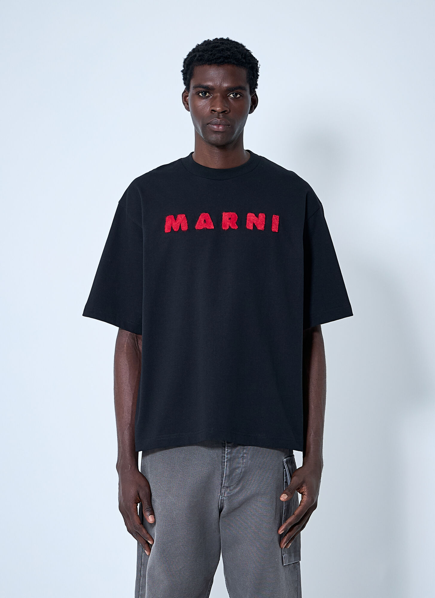 Shop Marni Logo Motif T-shirt In Black