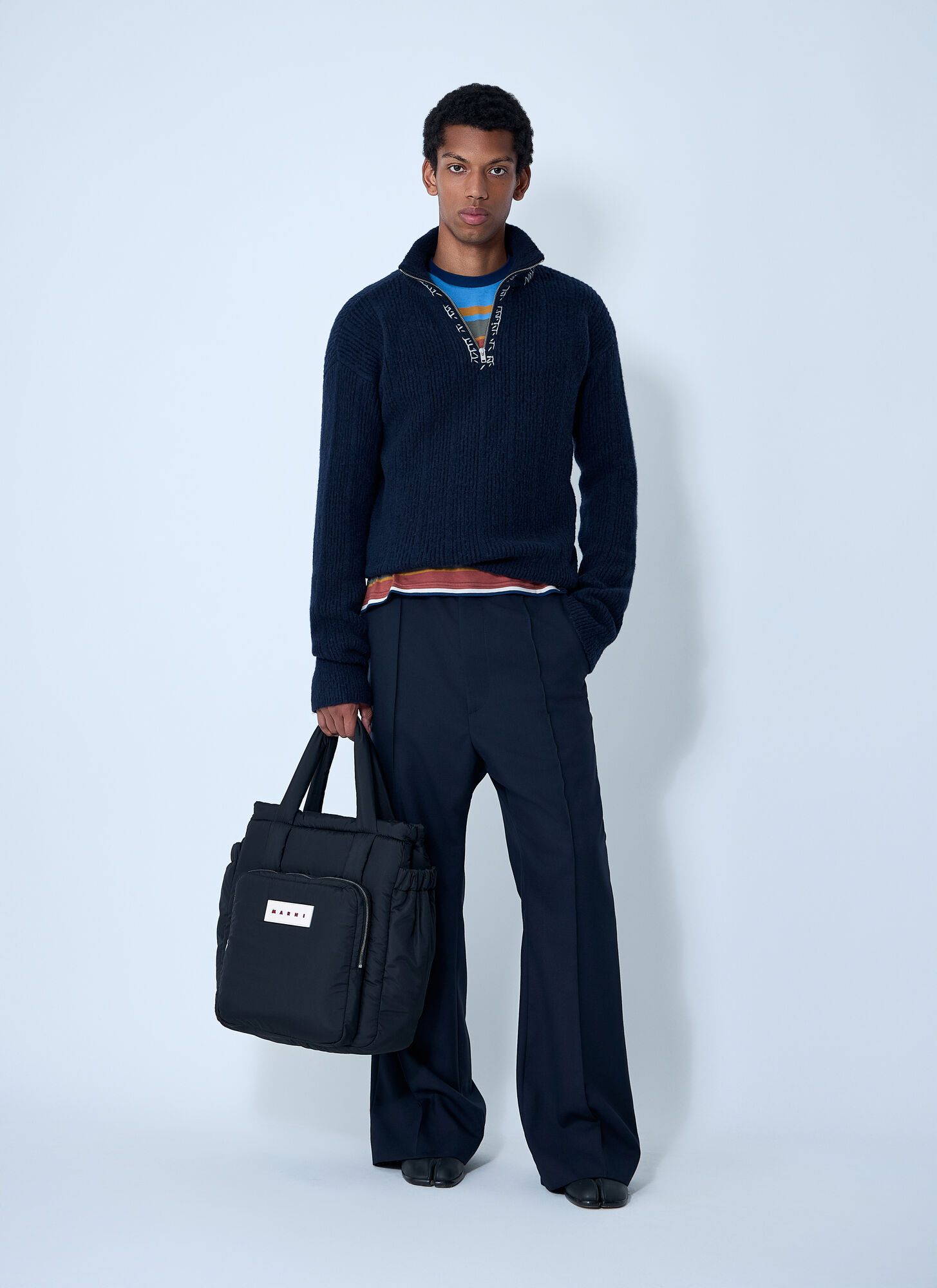  Marni Marni Logo Embroidery Sweater - Mann Strick Navy Eu - 52 