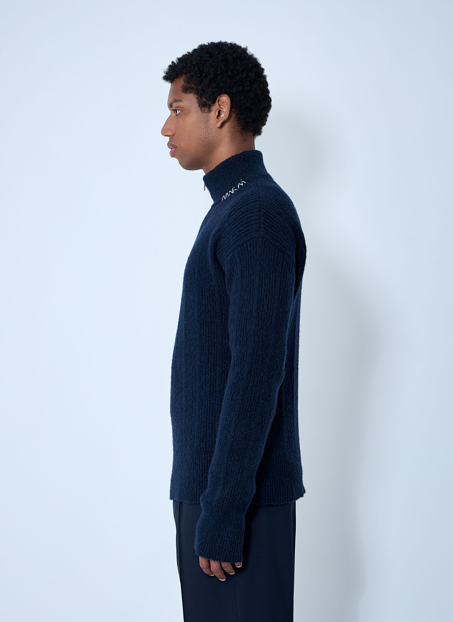  Marni Marni Logo Embroidery Sweater - Mann Strick Navy Eu - 52 