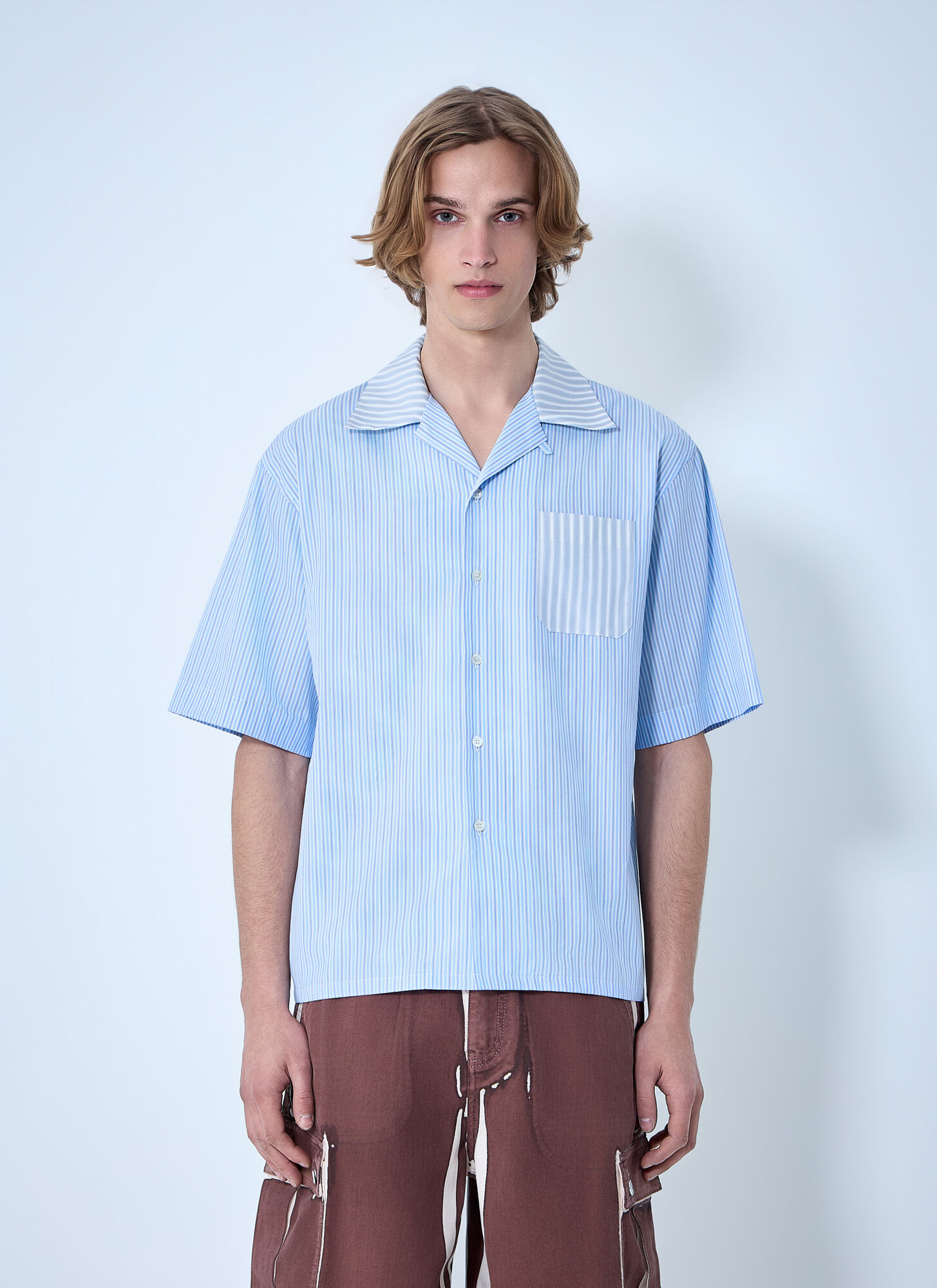 Marni Striped Cotton Poplin Shirt - Man Shirts Blue It - 46