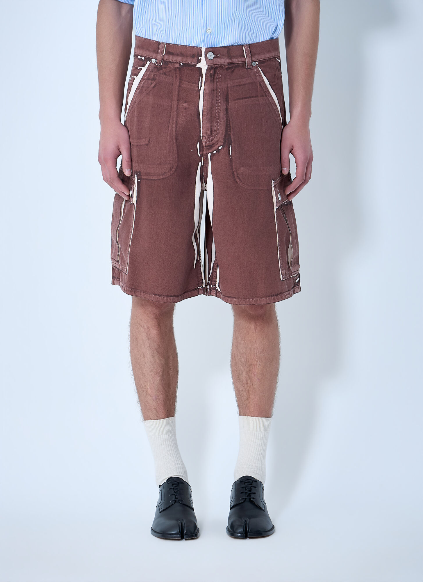 Marni Brown Utility Cargo Shorts - Mann Shorts 28
