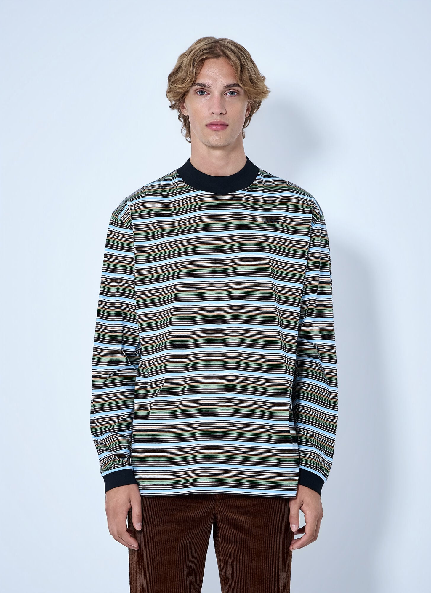 MARNI Marni Striped Long Sleeve T-shirt - Man T-shirts Light Blue It - 50