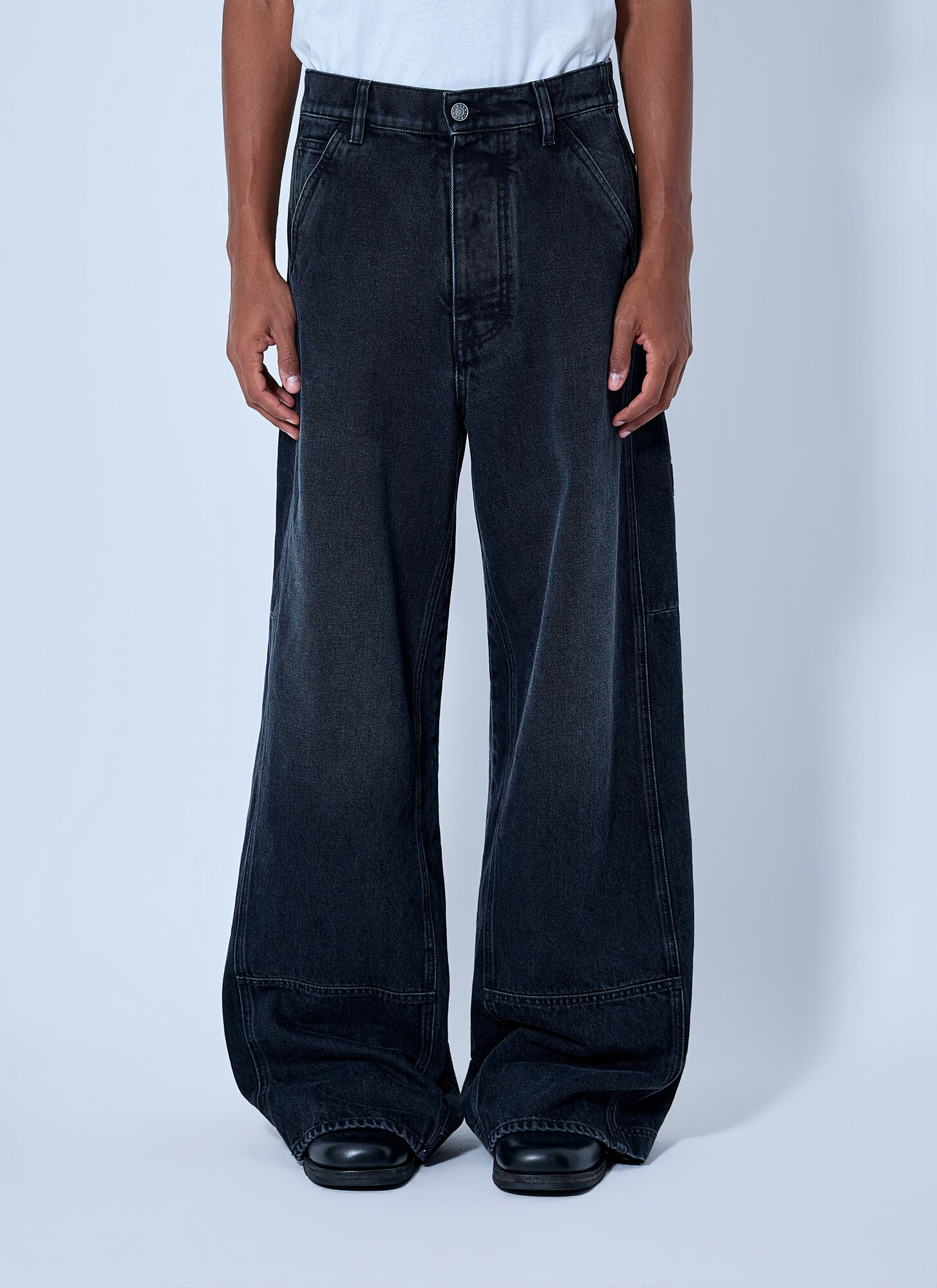 Marni Uomo Nero - Denim Workwear Trousers, Size: 30