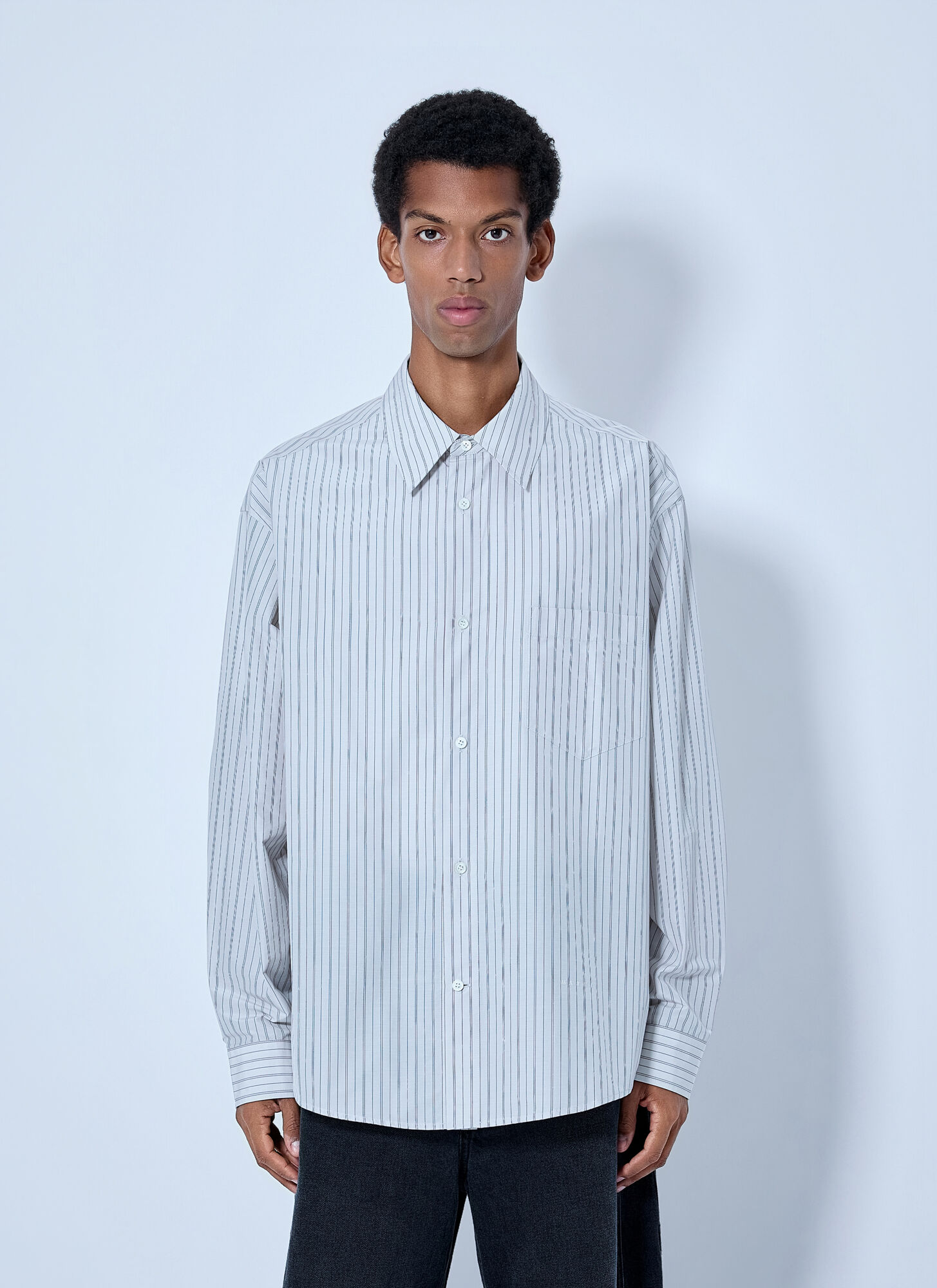Marni Uomo Grigio Striped Cotton Poplin Shirt - Man Shirts It - 48