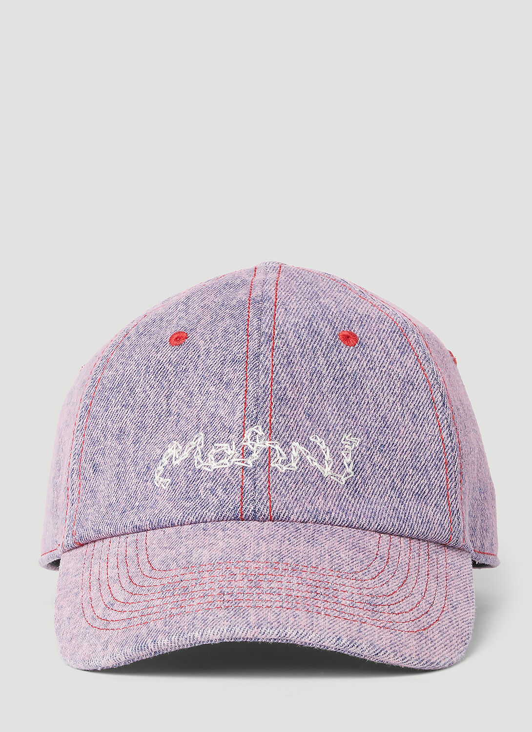 Shop Marni Logo Embroidery Baseball Cap In Purple