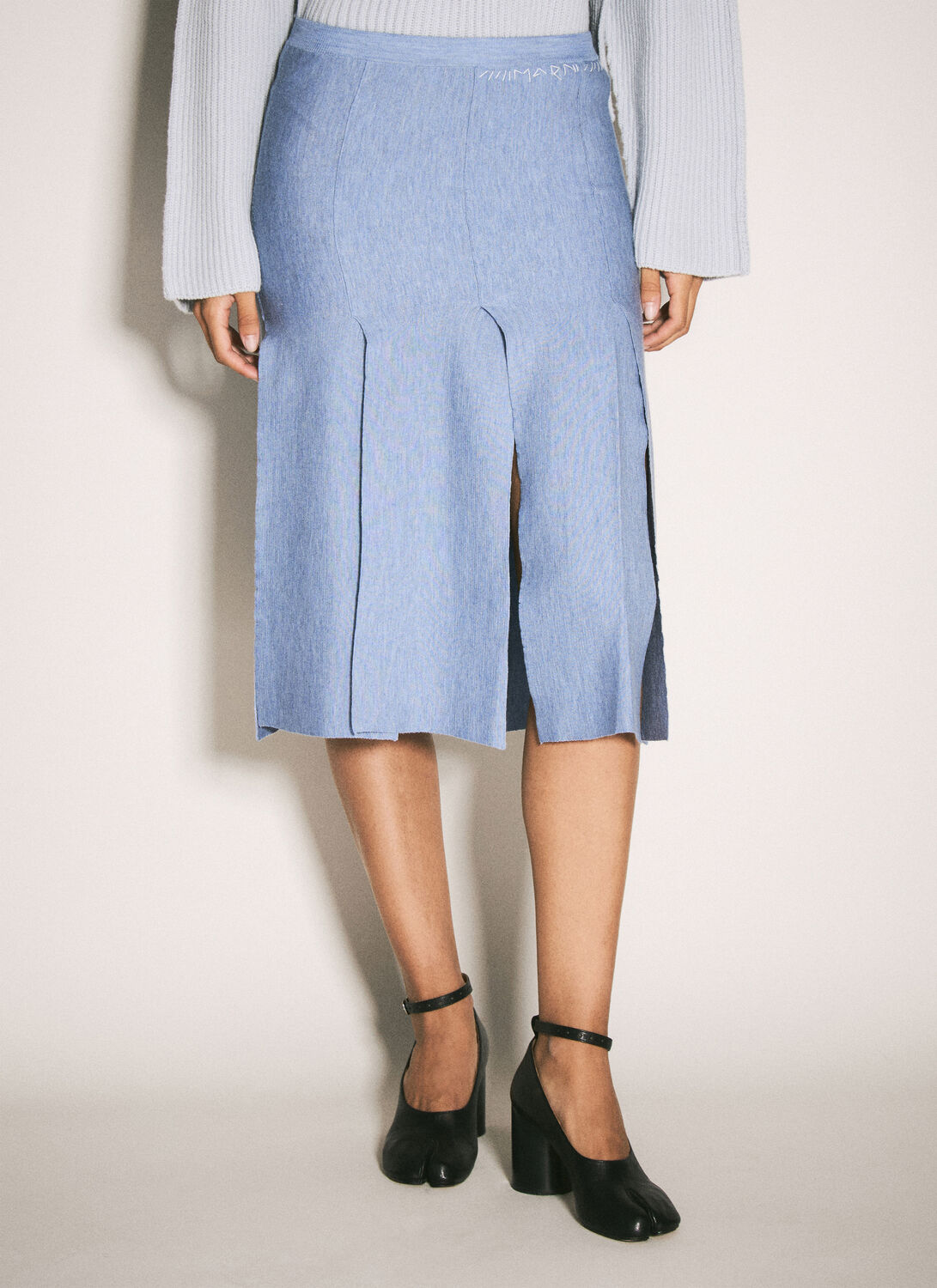 Marni Women Wool-silk Skirt In Blue