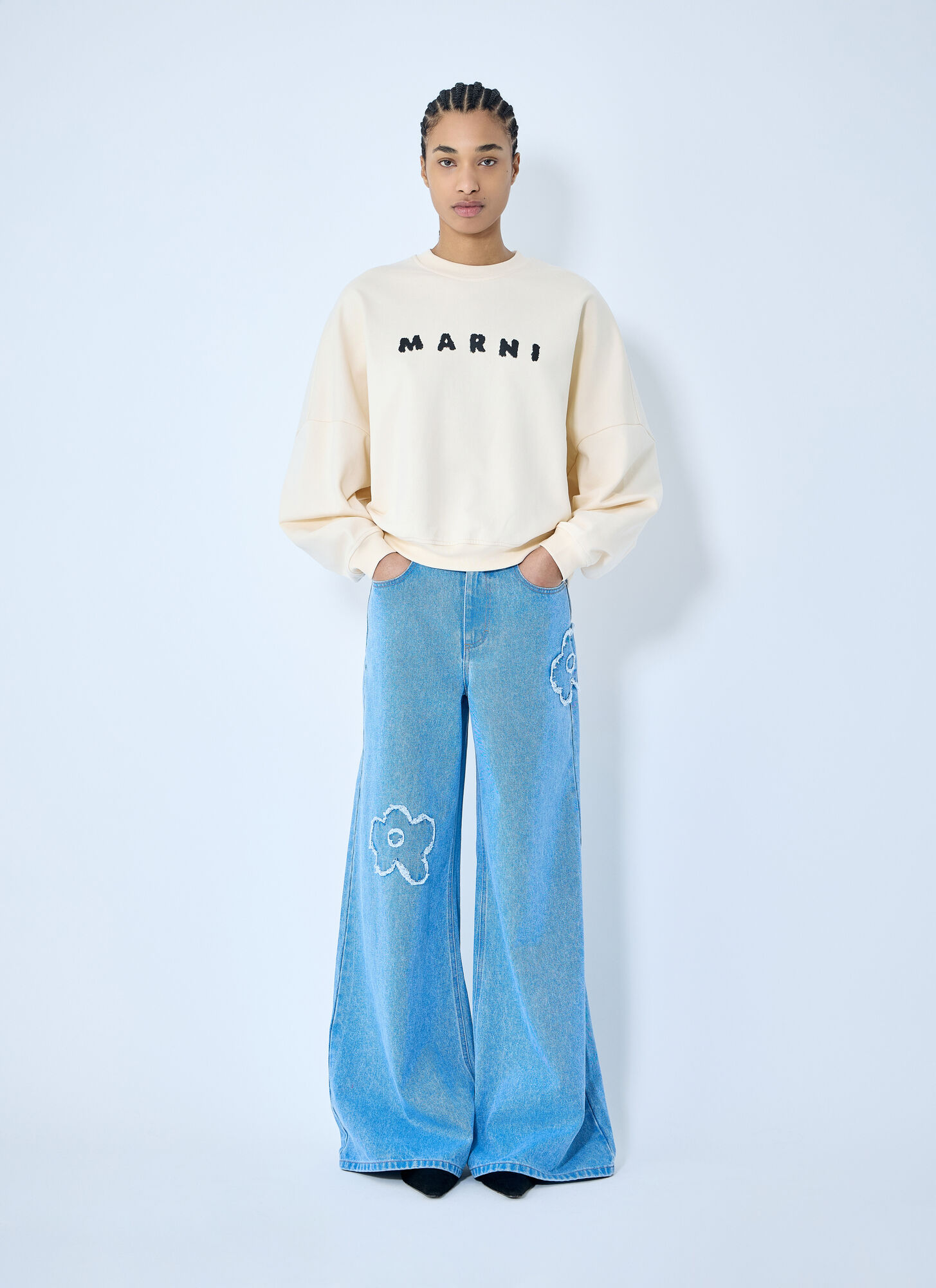  Marni Marni Logo Print Sweatshirt - Frau Sweatshirts Beige It - 38 