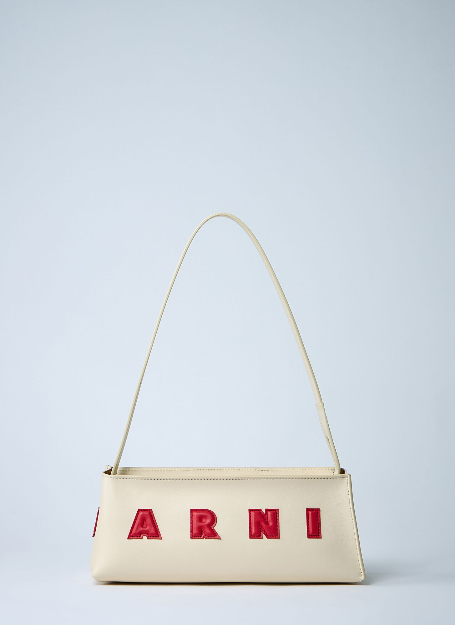 Marni Borsa A Spalla Museo Baguette In Pelle Crema