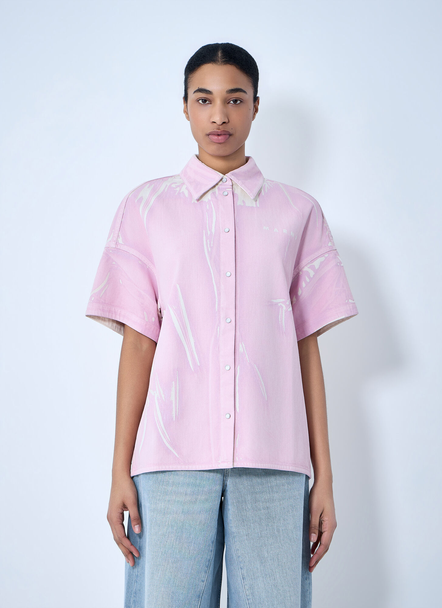 Marni Cotton Poplin Button-Down Shirt - Woman Shirts Pink It - 40