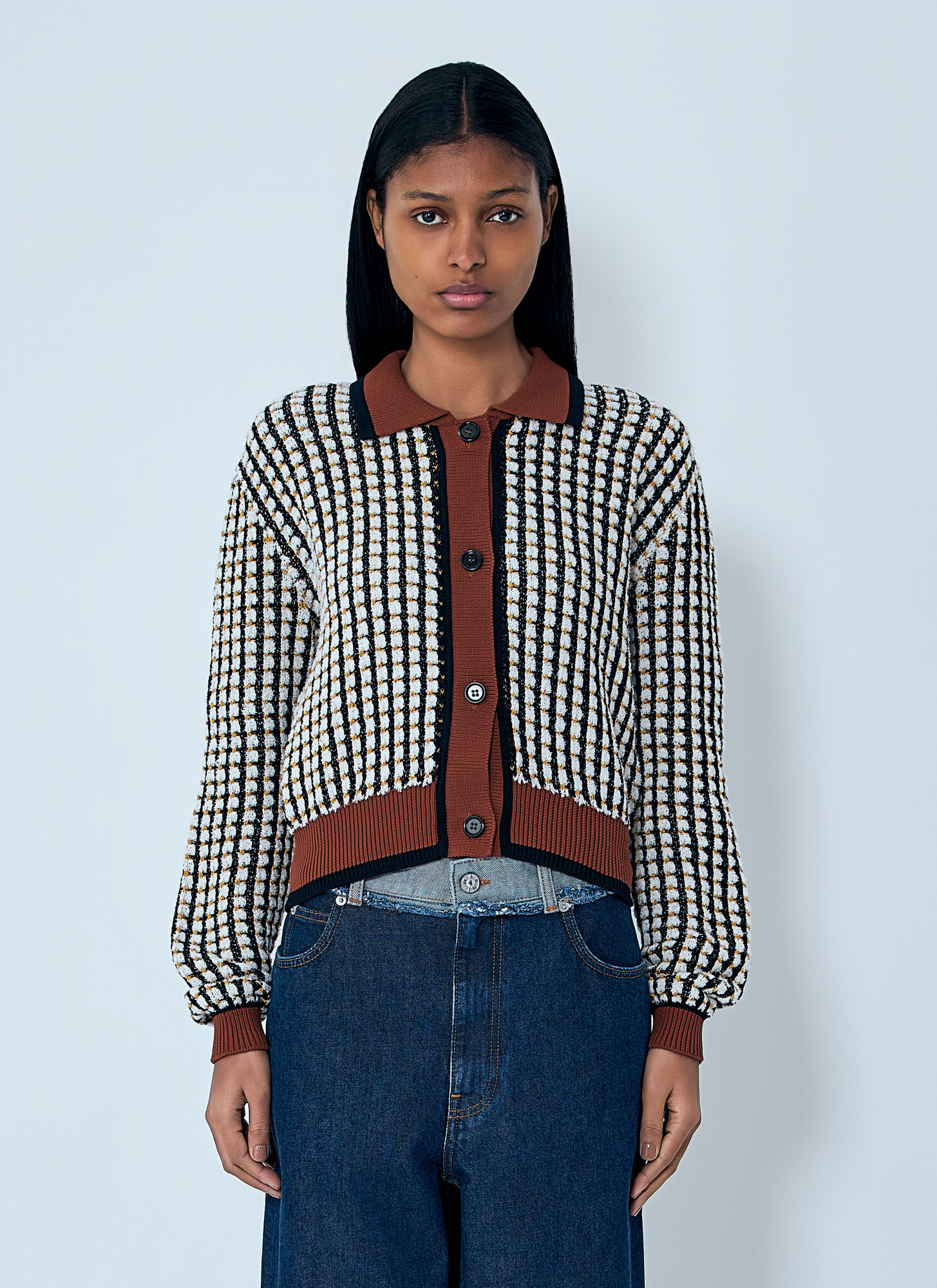 Marni Women's White Cotton-Blend Cardigan - Woman Knitwear It - 42