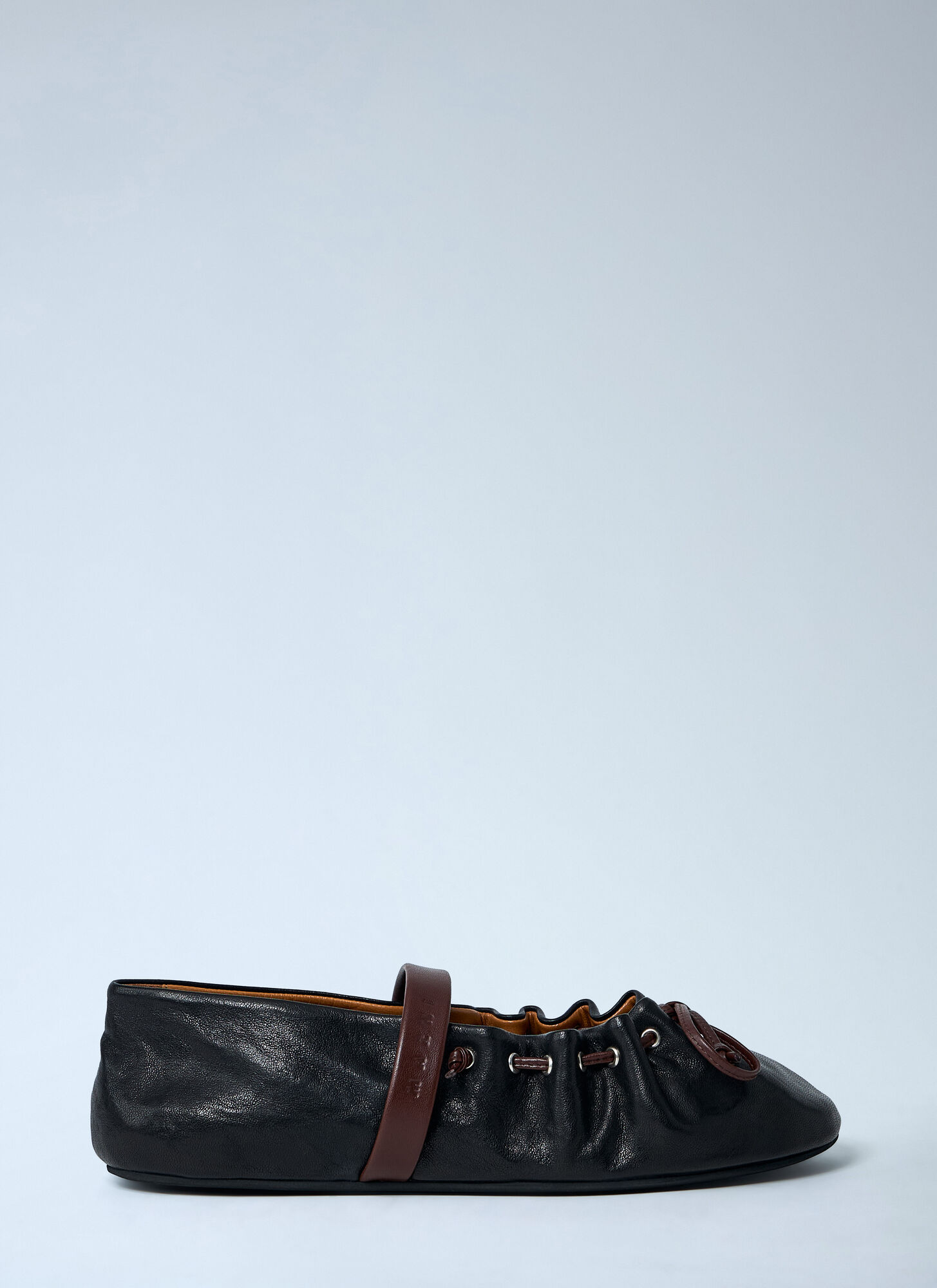 Marni 皮革平底鞋 - Female 平底鞋 Brown Eu - 36