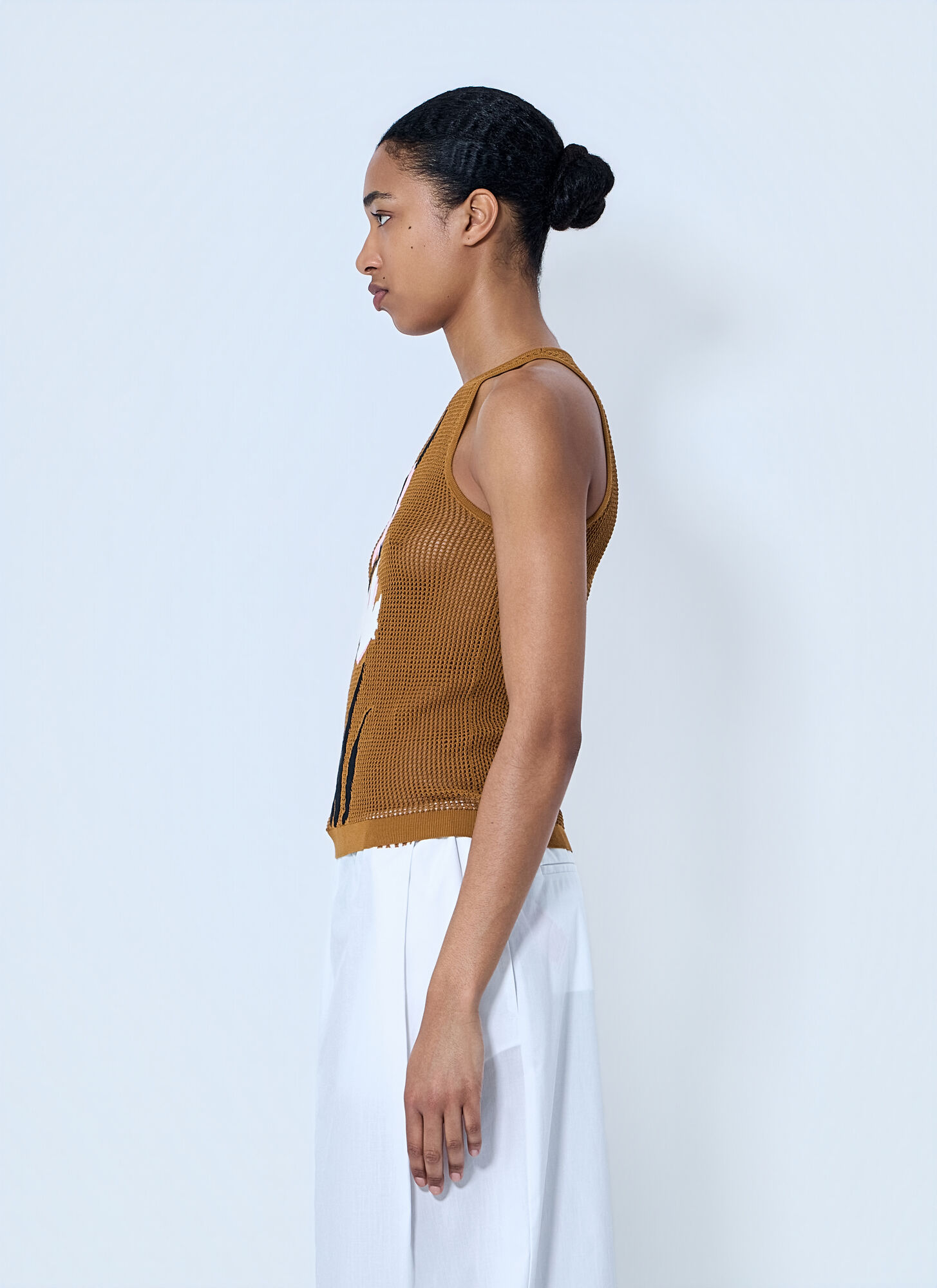  Marni Marni Floral Intarsia Knit Top - Frau Tops Camel It - 42 