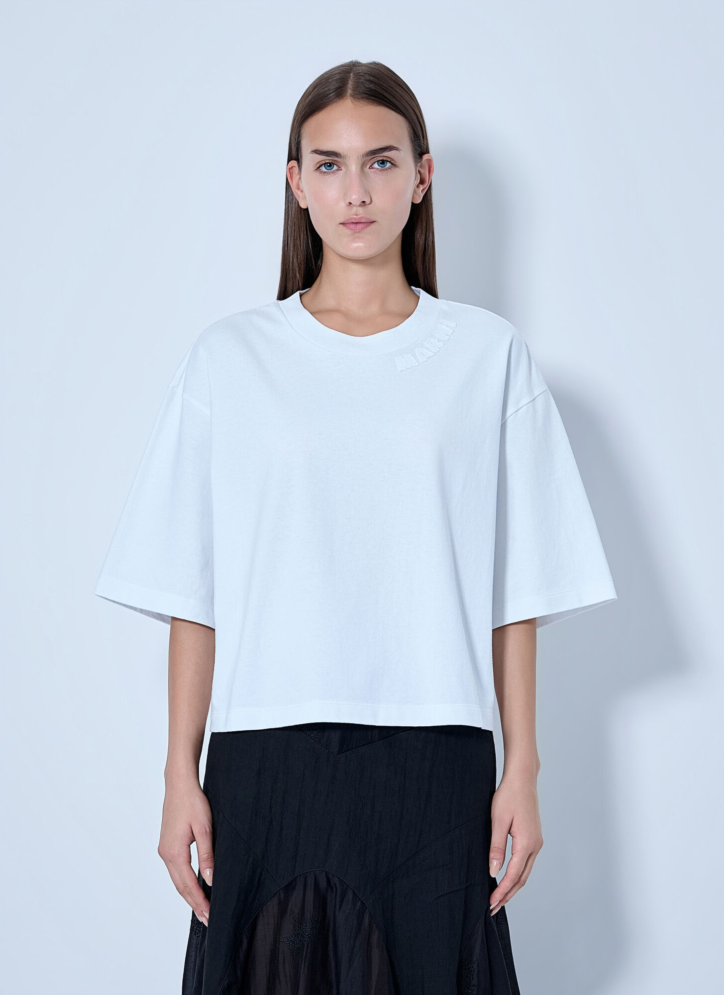 Marni Donna Bianco Oversized Cotton T-Shirt - Woman T-Shirts It - 42