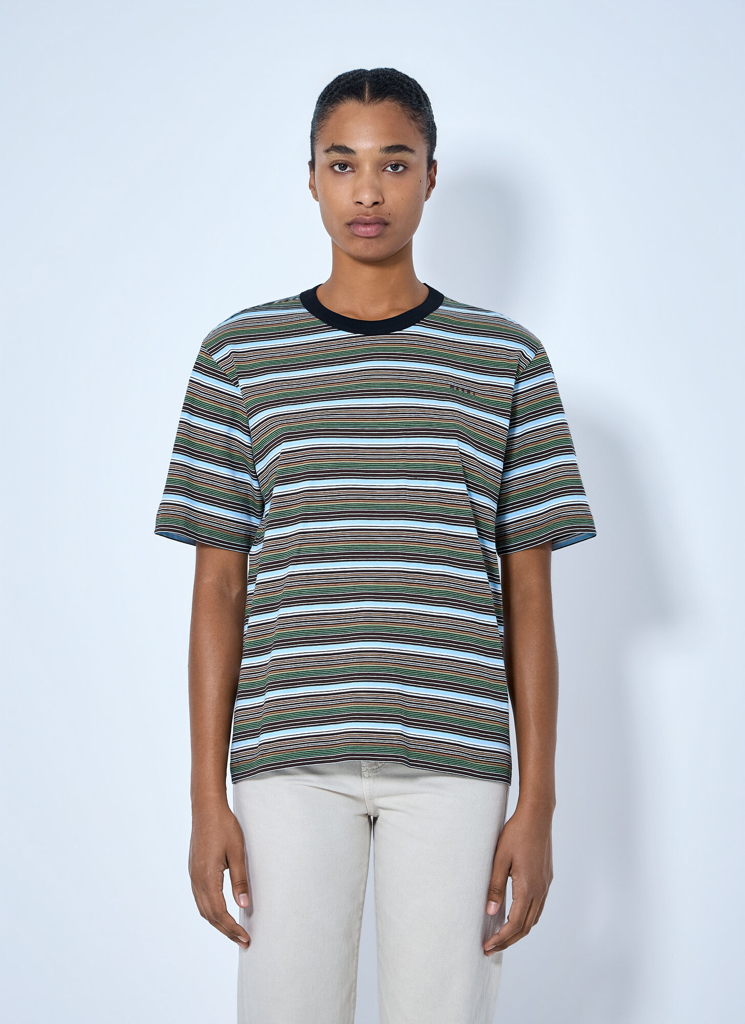Marni Blue Striped Crewneck T-Shirt - Frau T-Shirts It - 38