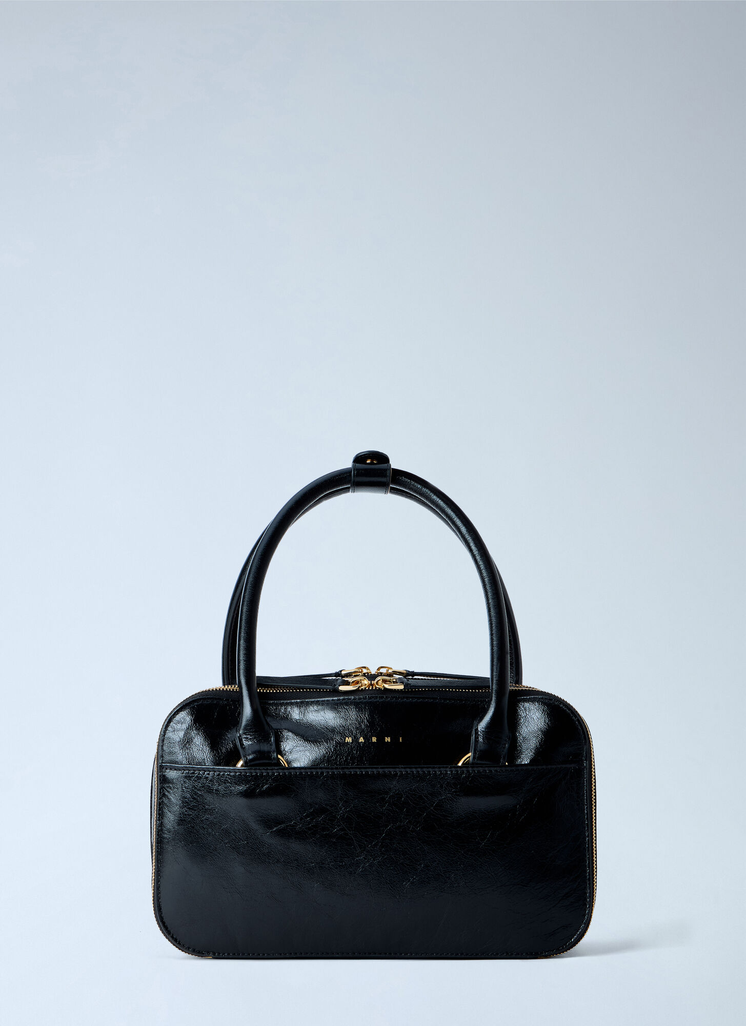 Marni Bauletto Small Leather Handbag - Woman Handbags Black One Size