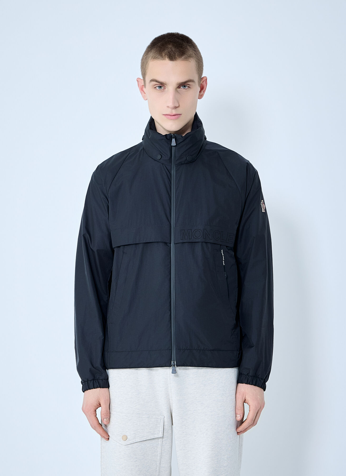 Moncler Grenoble Men's Black Negara Packable Hooded Windbreaker Jacket - Man Jackets 1