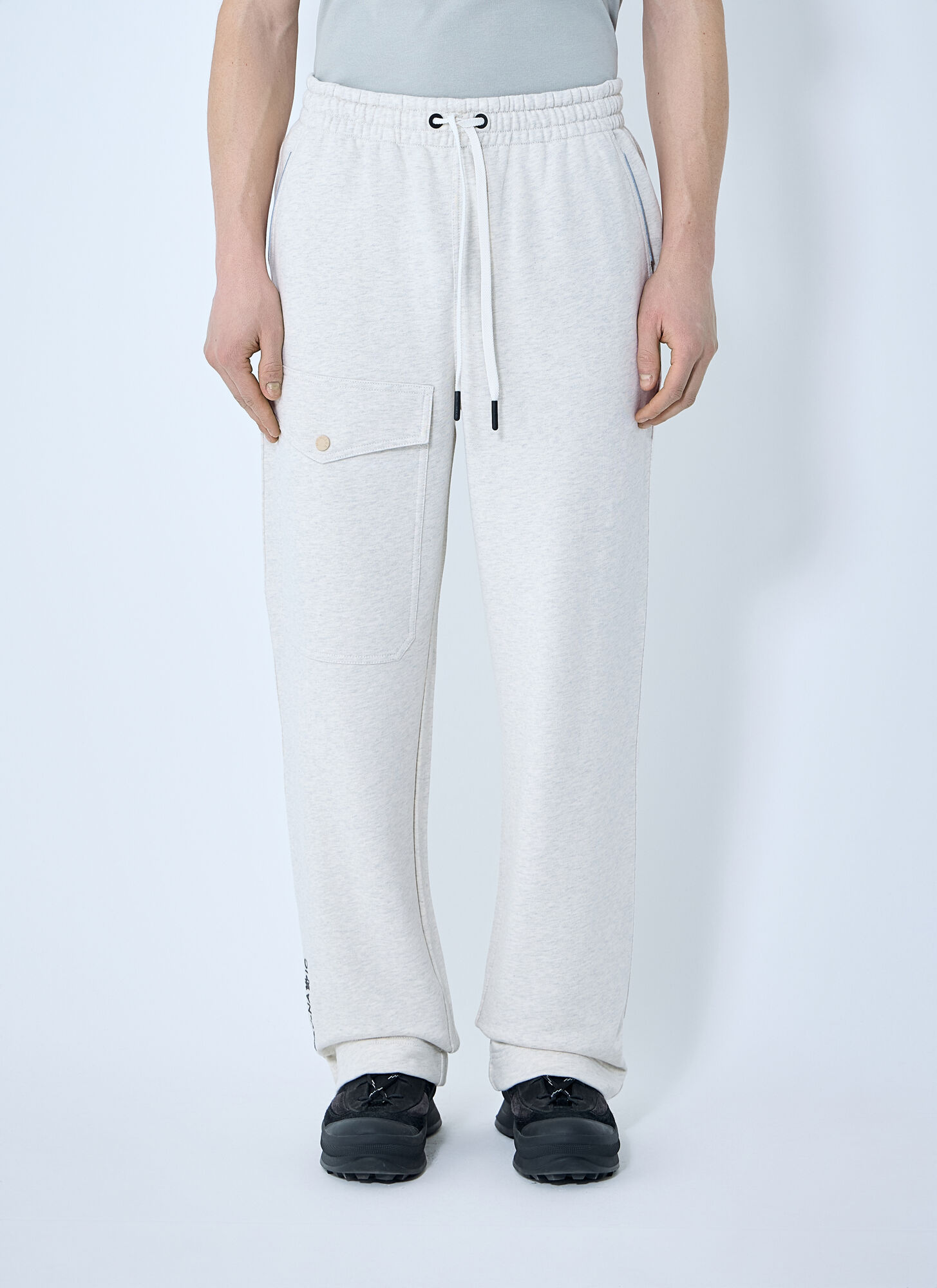 Moncler Grenoble Men's White Logo Patch Track Pants - Man Track Pants Xl