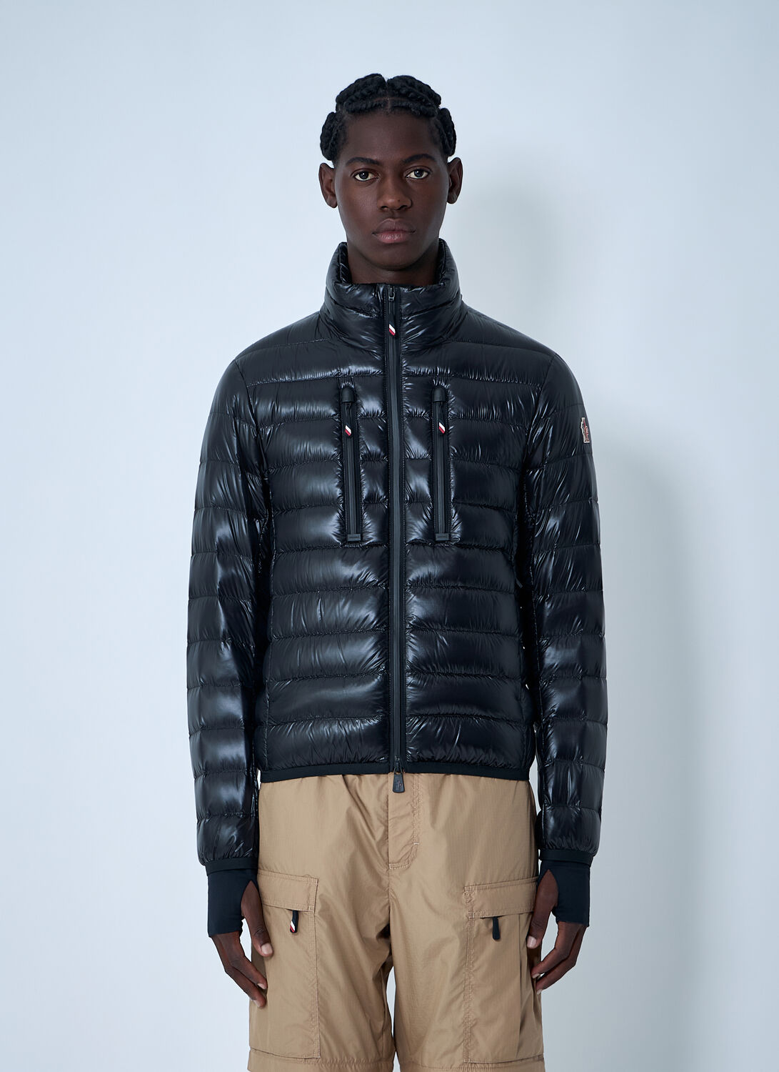Moncler Hers Short Down Jacket In Blue