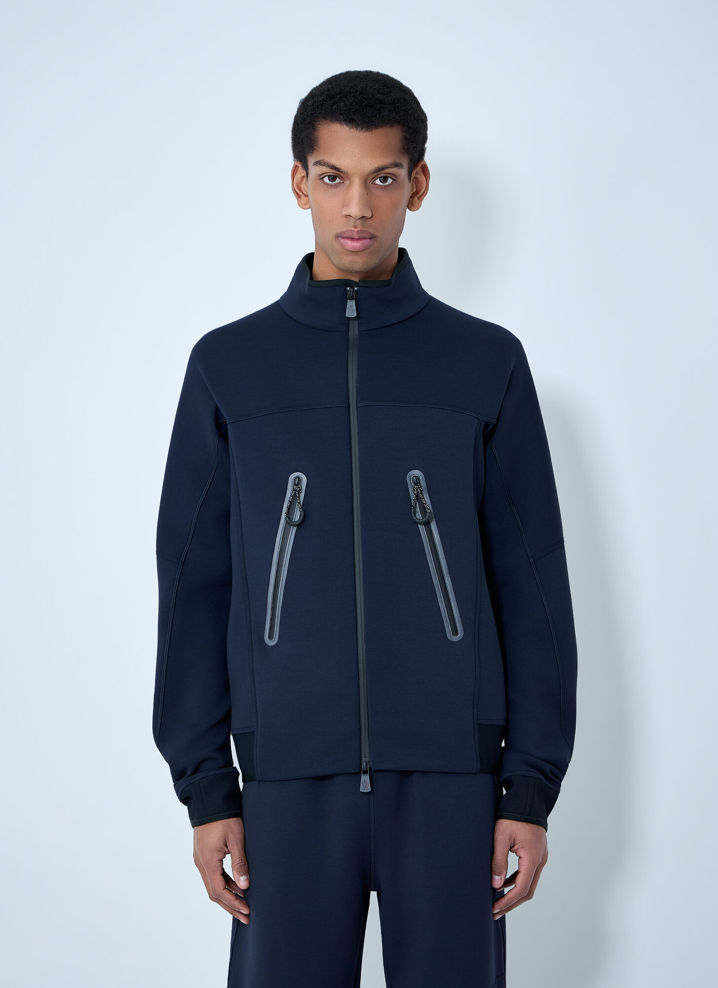 Moncler Grenoble Men's Dark Blue Zip-Up Cardigan - Man Jackets M