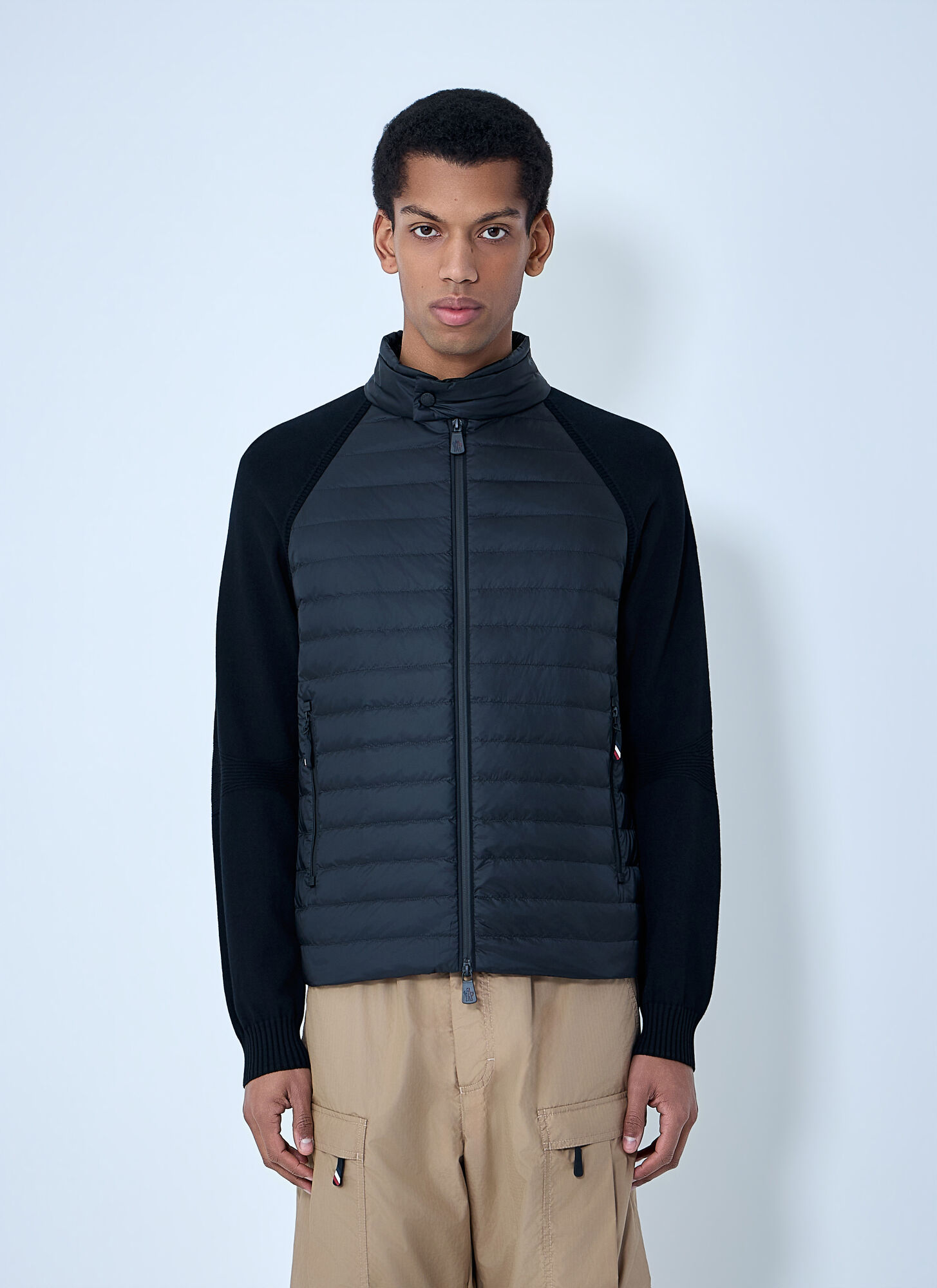 Moncler Grenoble Men's Black Logo Motif Cardigan - Man Jackets M