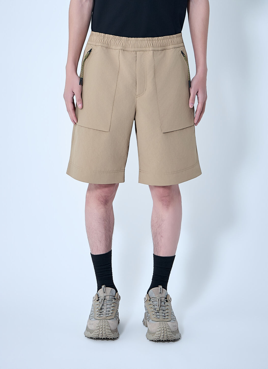 Moncler Grenoble Elasticated Waist Cargo Shorts - Man Shorts Camel S Moncler