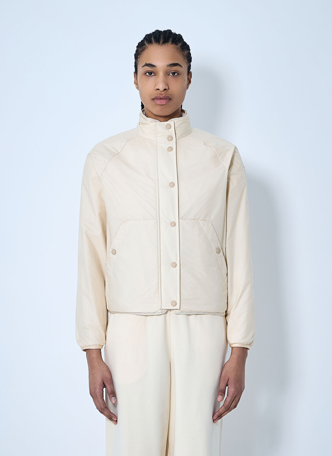 Shop Moncler Fluffy Zip-up Cardigan In White