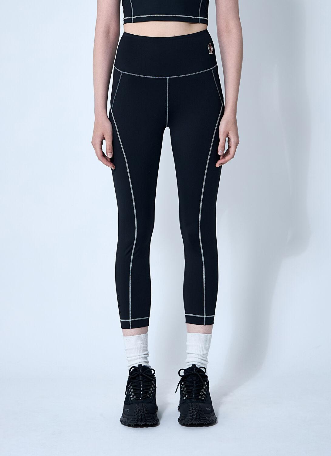 MONCLER Moncler Grenoble Logo Patch Leggings - Woman Leggings Black M　モンクレール グルノーブル ロゴ パッチ レギンス - 女性 レギンス ブラック M